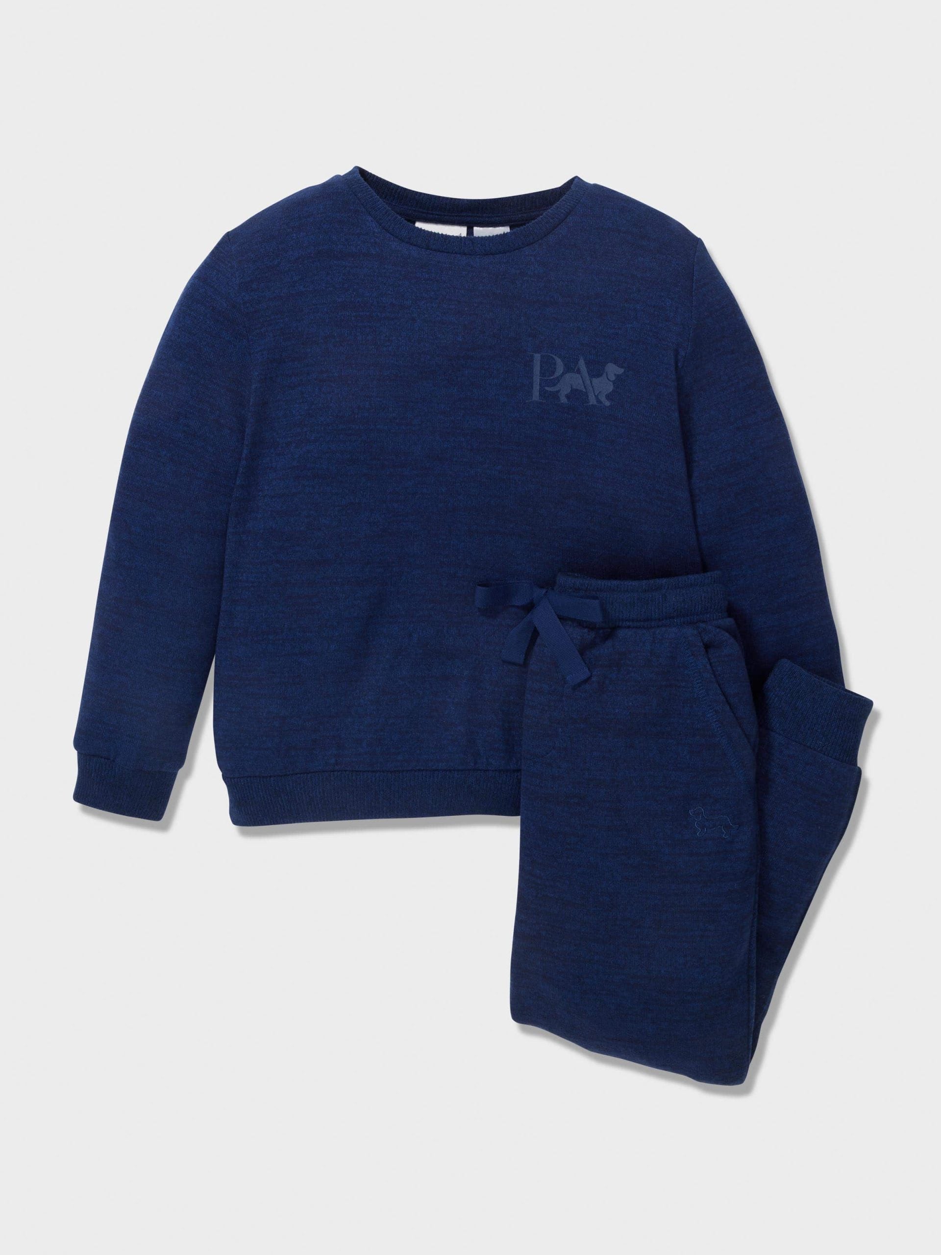 Jnr Boys Fuzzy Navy Pj Set navymarle image 2
