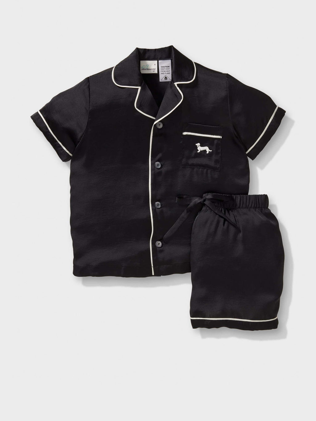 Jnr Kids Black Satin Pj Set black image 2