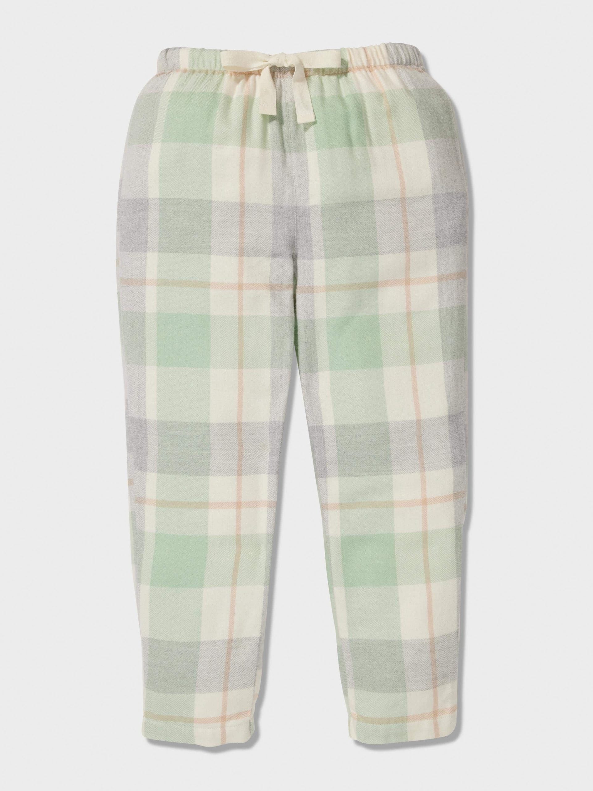 Kids Mint Check Bamboo Flannelette Classic Pj Set mint image 1