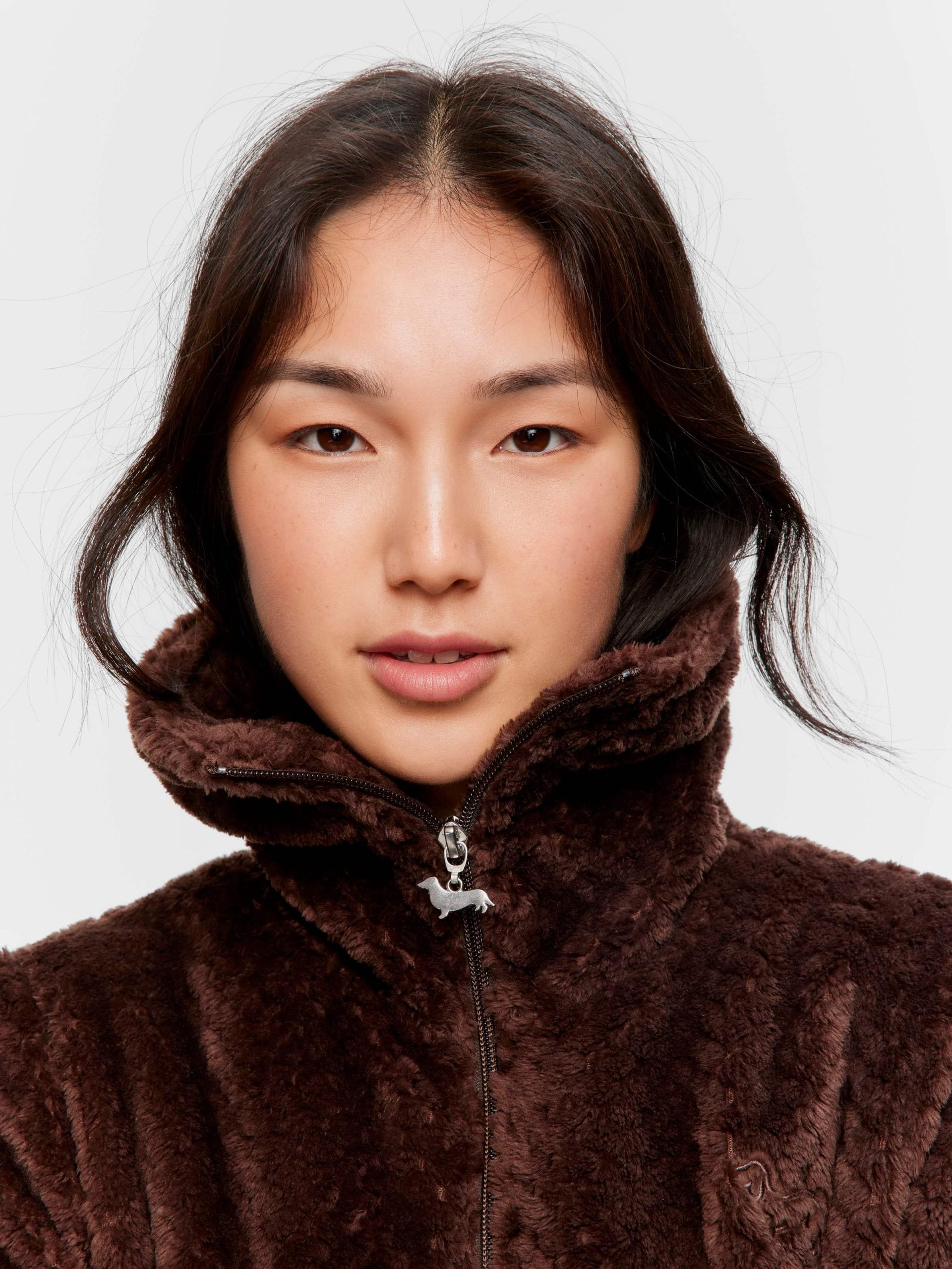 Chocolate Zip Front Fleece Gown chocolate image 3