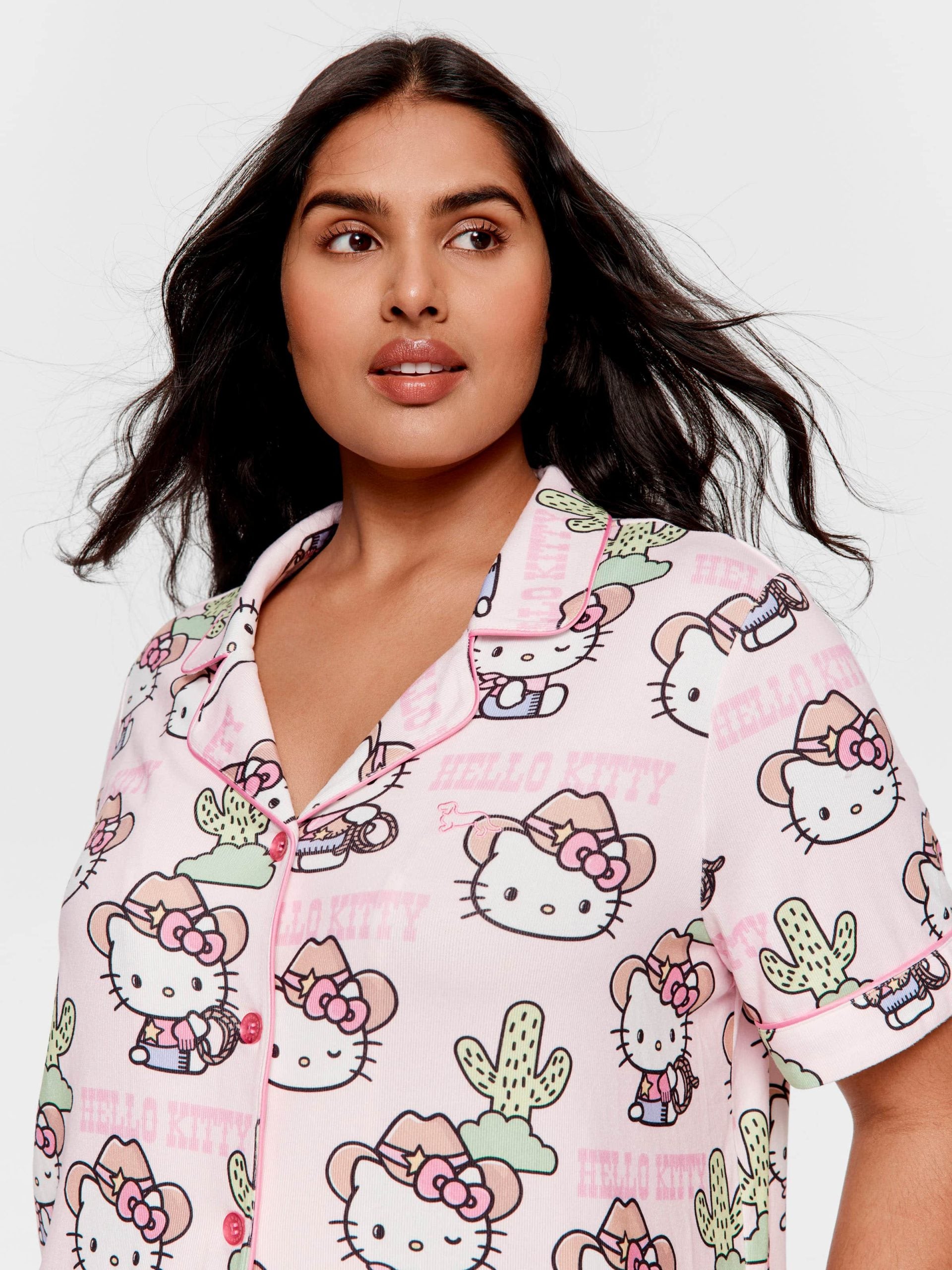 P.A. Plus Howdy Hello Kitty Shortie Pj Set Multi image 2