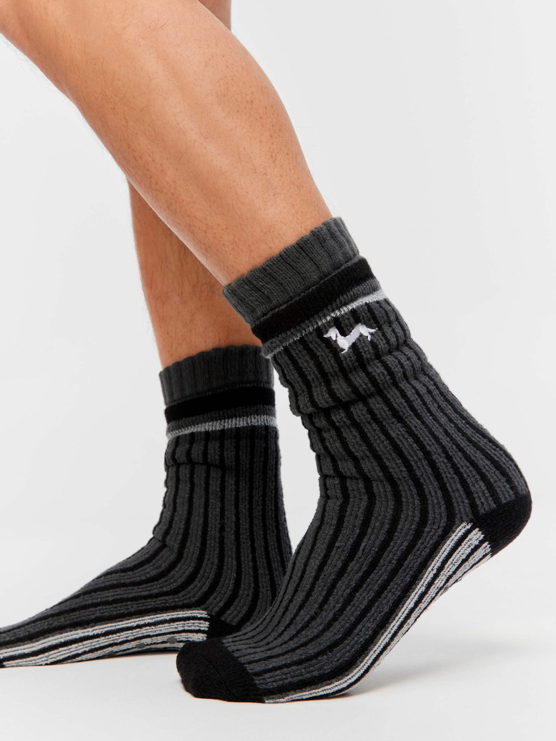 Rib Cushion Sock charcoal image 1