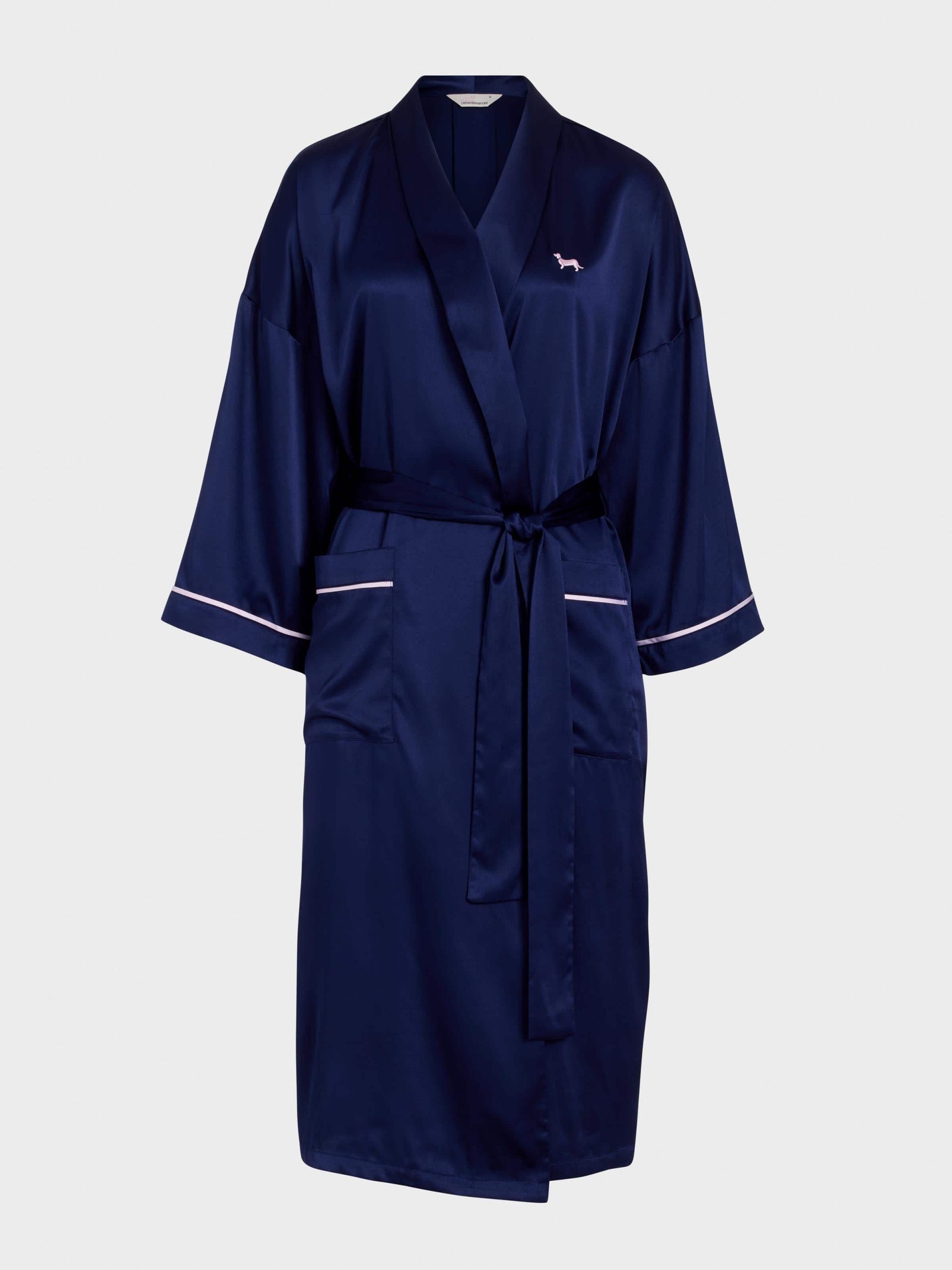 Long Navy Satin Gown navy image 4