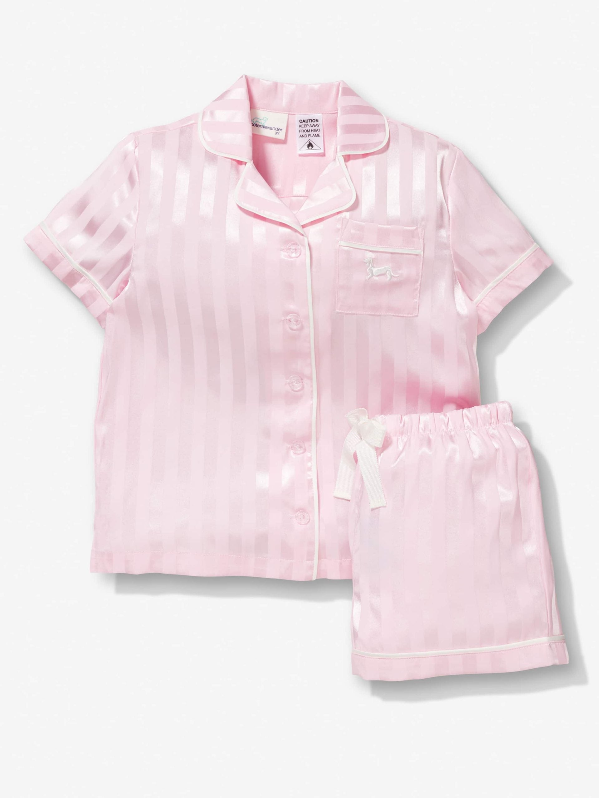 Girls Pink Stripe Satin Pj Set pink image 0