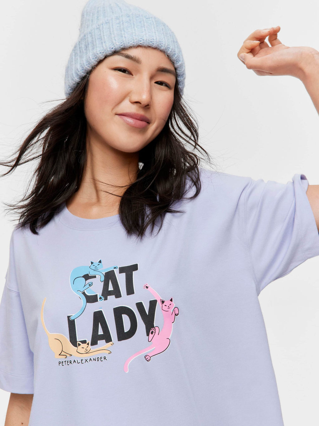 Lilac Cat Lady Sleep Tee multi image 1