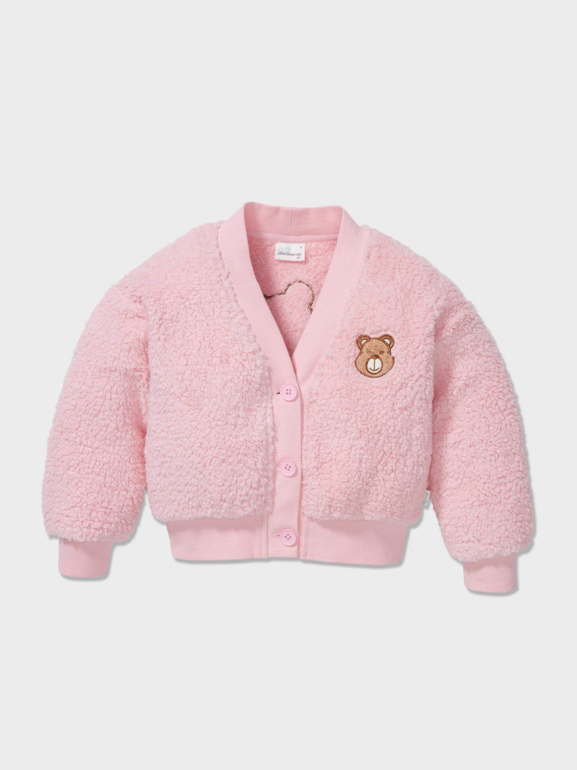 Jnr Girls Teddy Bear Cardigan pink image 2