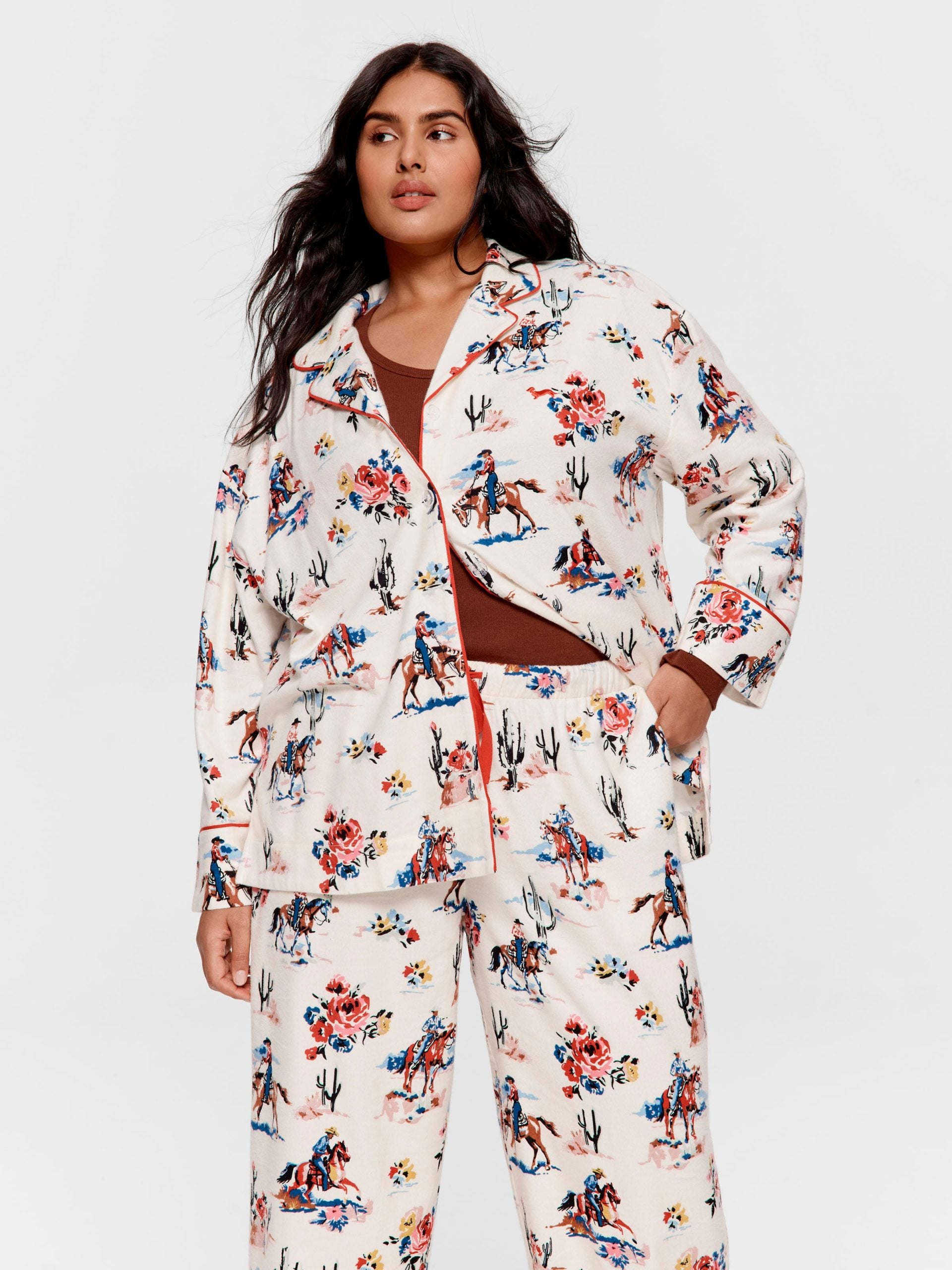 P.A. Plus Cowboy Bamboo Flannelette Classic Pj Set Multi image 1