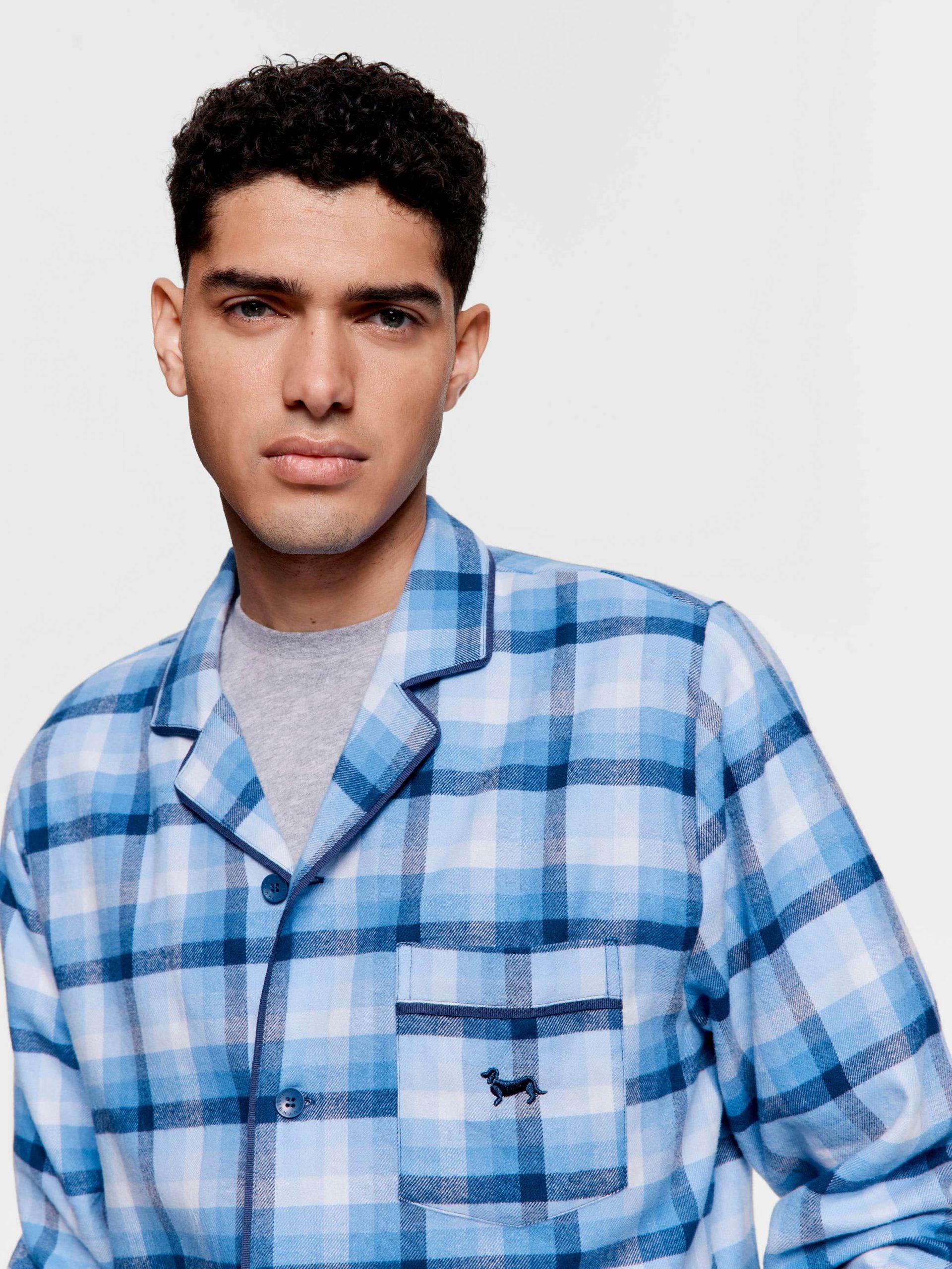 Mini Check Long Sleeve Pj Set blue image 2