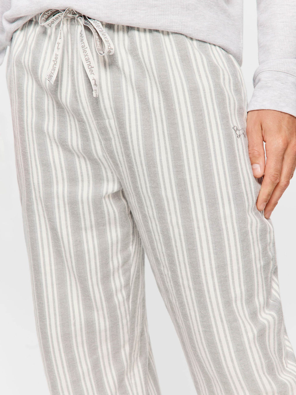 Grey Stripe Flannelette Pj Pant multi image 1