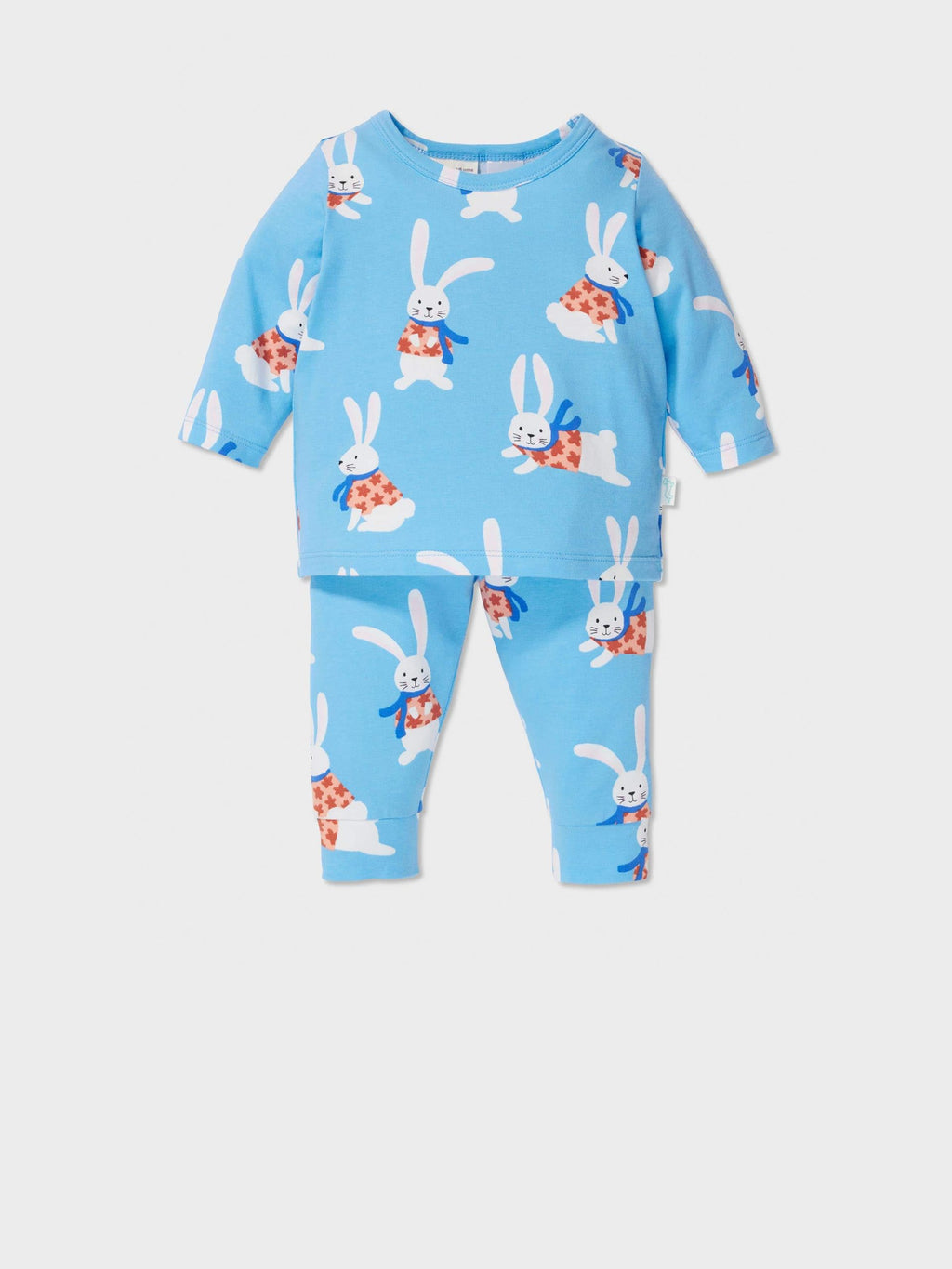 Baby Scarf Bunny Pj Set blue image 0