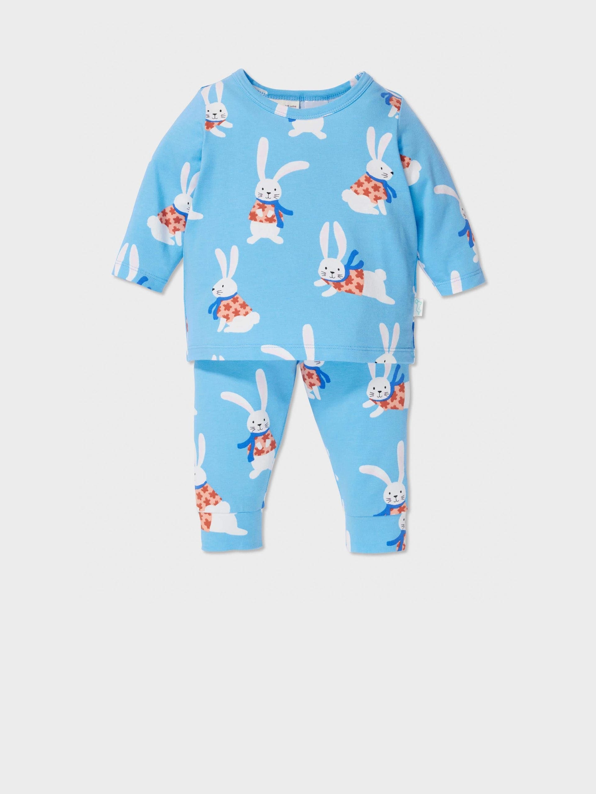 Baby Scarf Bunny Pj Set blue image 0