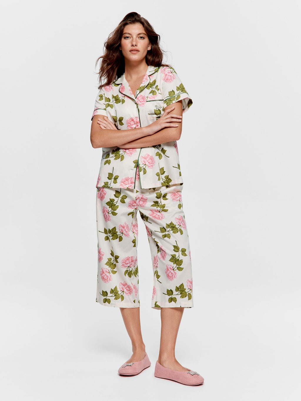 Pretty Rose Soft Cotton 3/4 Pj Set multi image 2