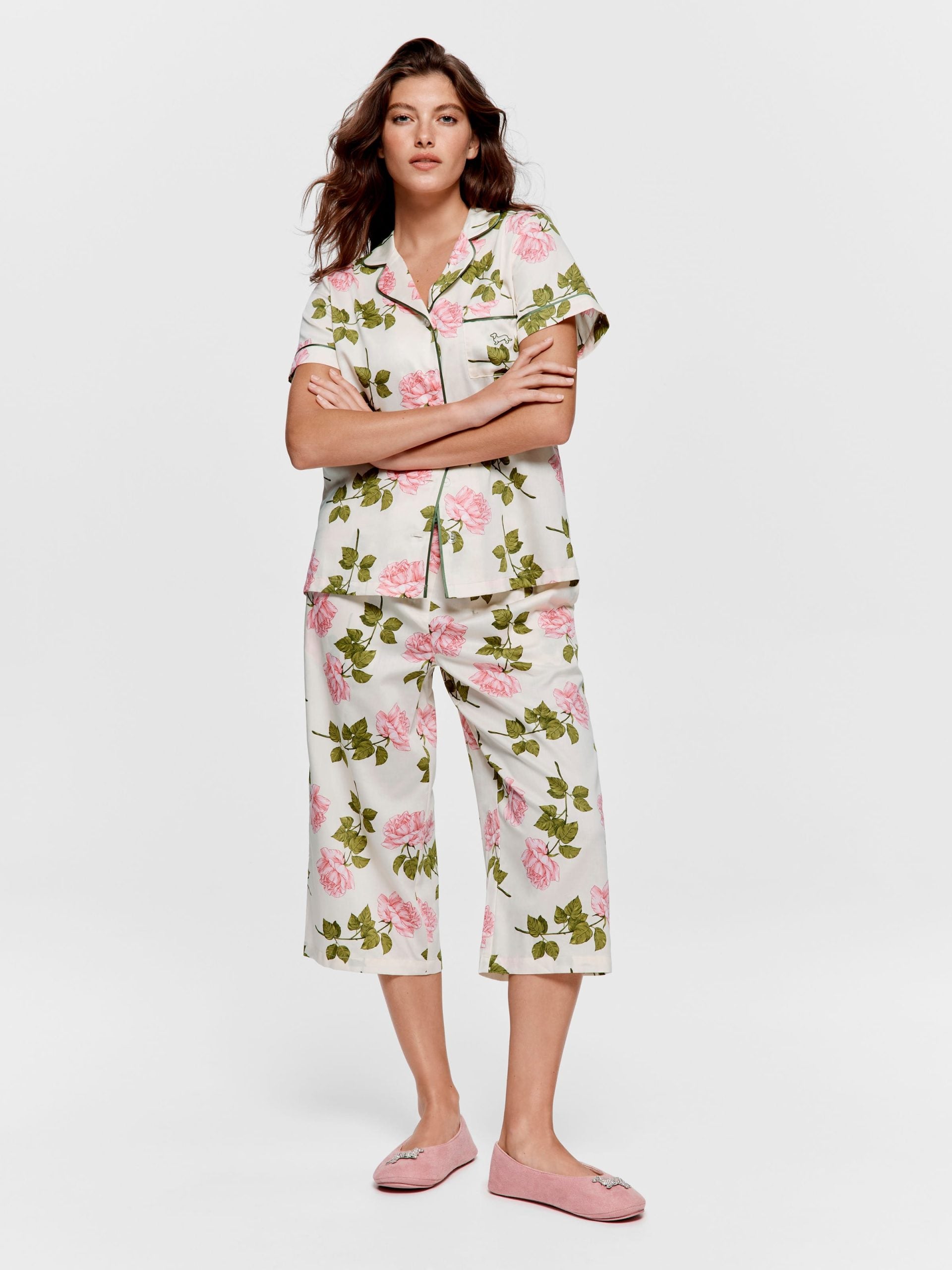 Pretty Rose Soft Cotton 3/4 Pj Set multi image 2
