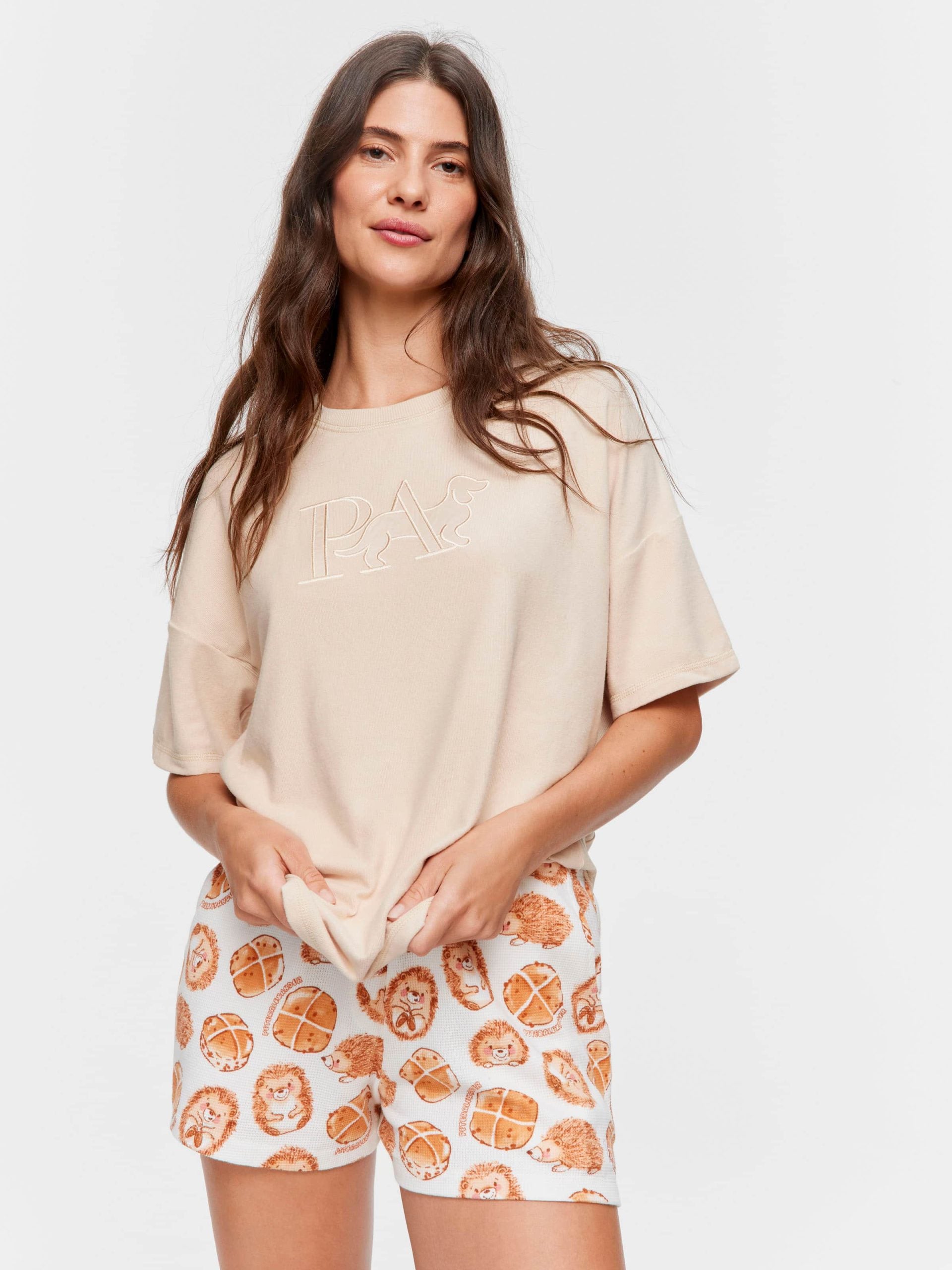 Caramel Plush P.A. Logo Oversized Tee caramel image 0