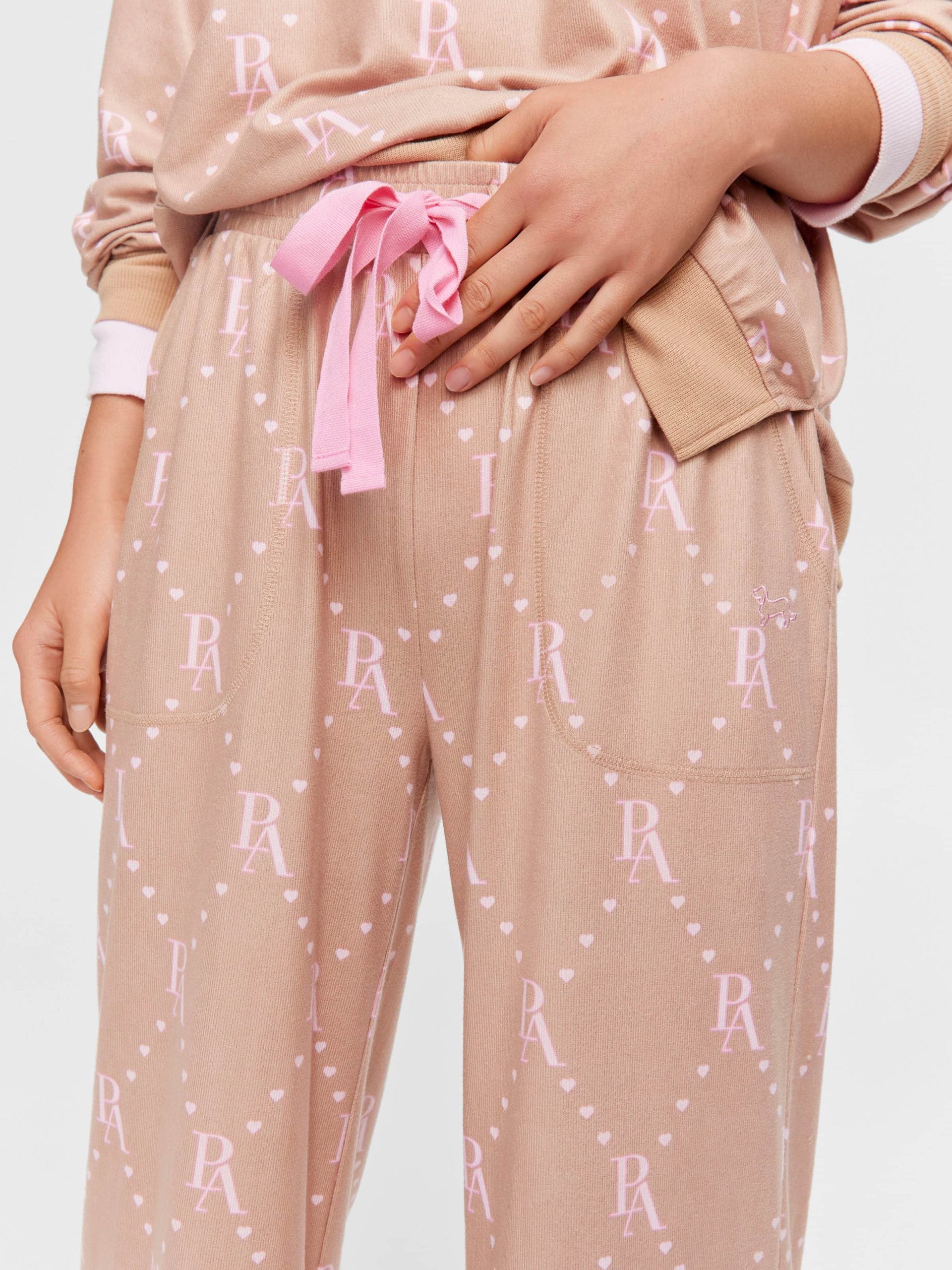 Caramel Logo Plush Wide Leg Pj Pant multi image 2