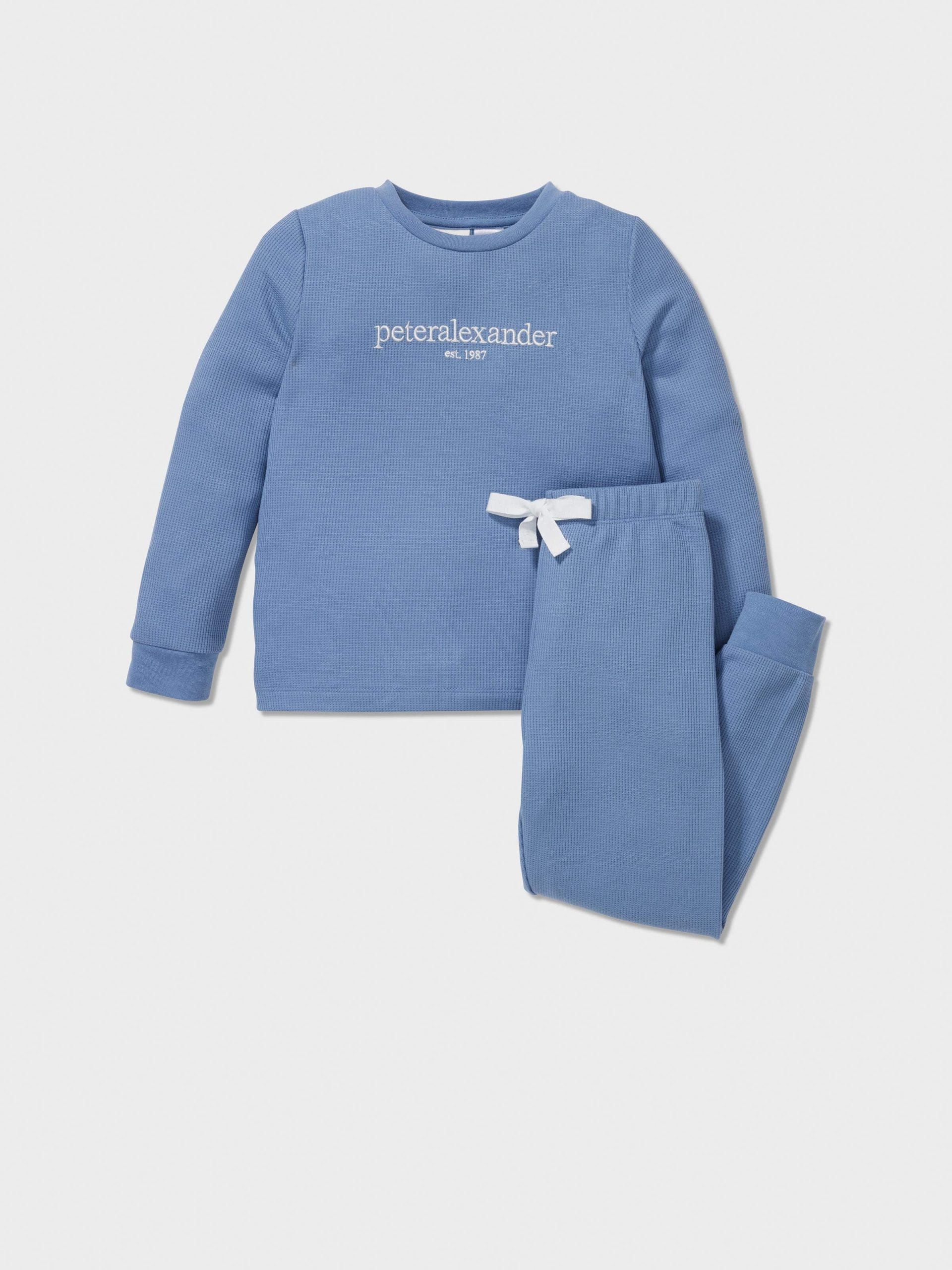 Jnr Boys Heritage Waffle Long Pj Set blue image 0