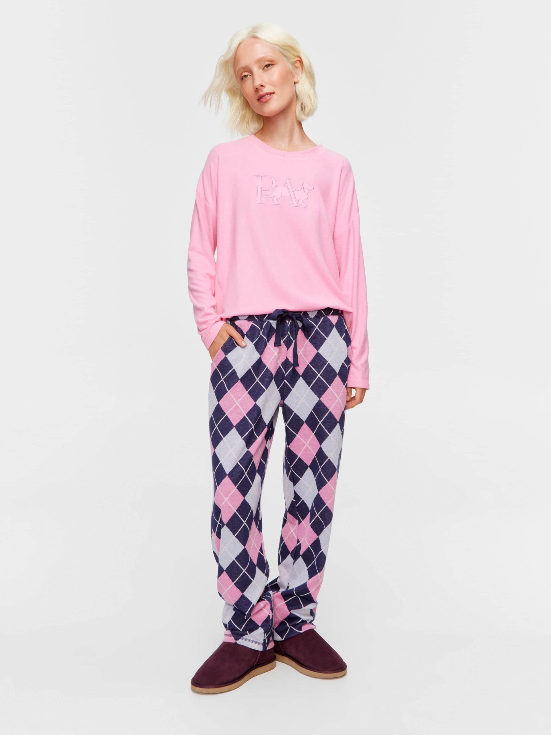 Argyle Straight Leg Pj Pant multi image 1