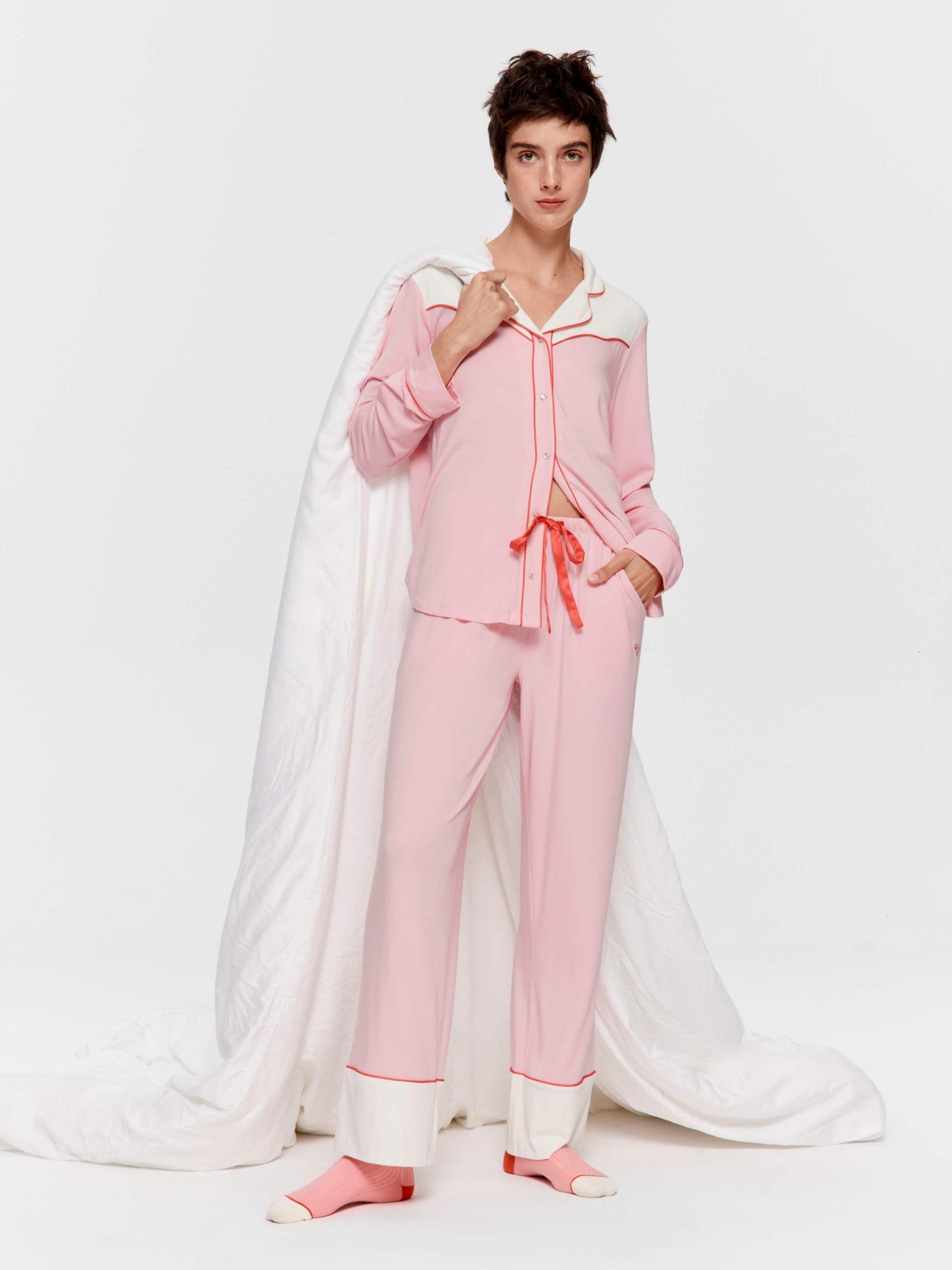 Western Bamboo Jersey Straight Leg Pj Pant Pink image 0