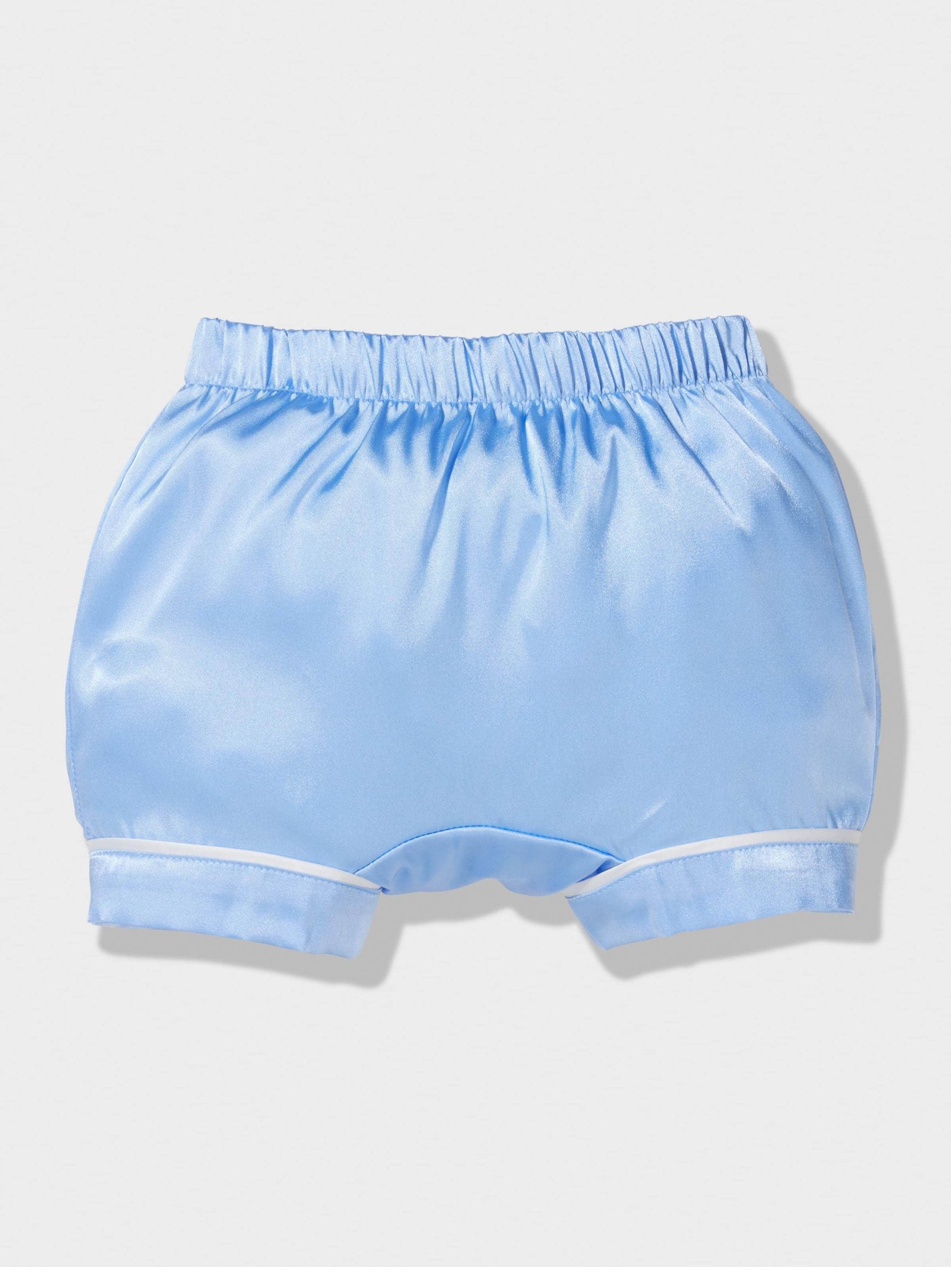 Baby Short Classic Satin Cornflower Pj Set Cornflower image 1
