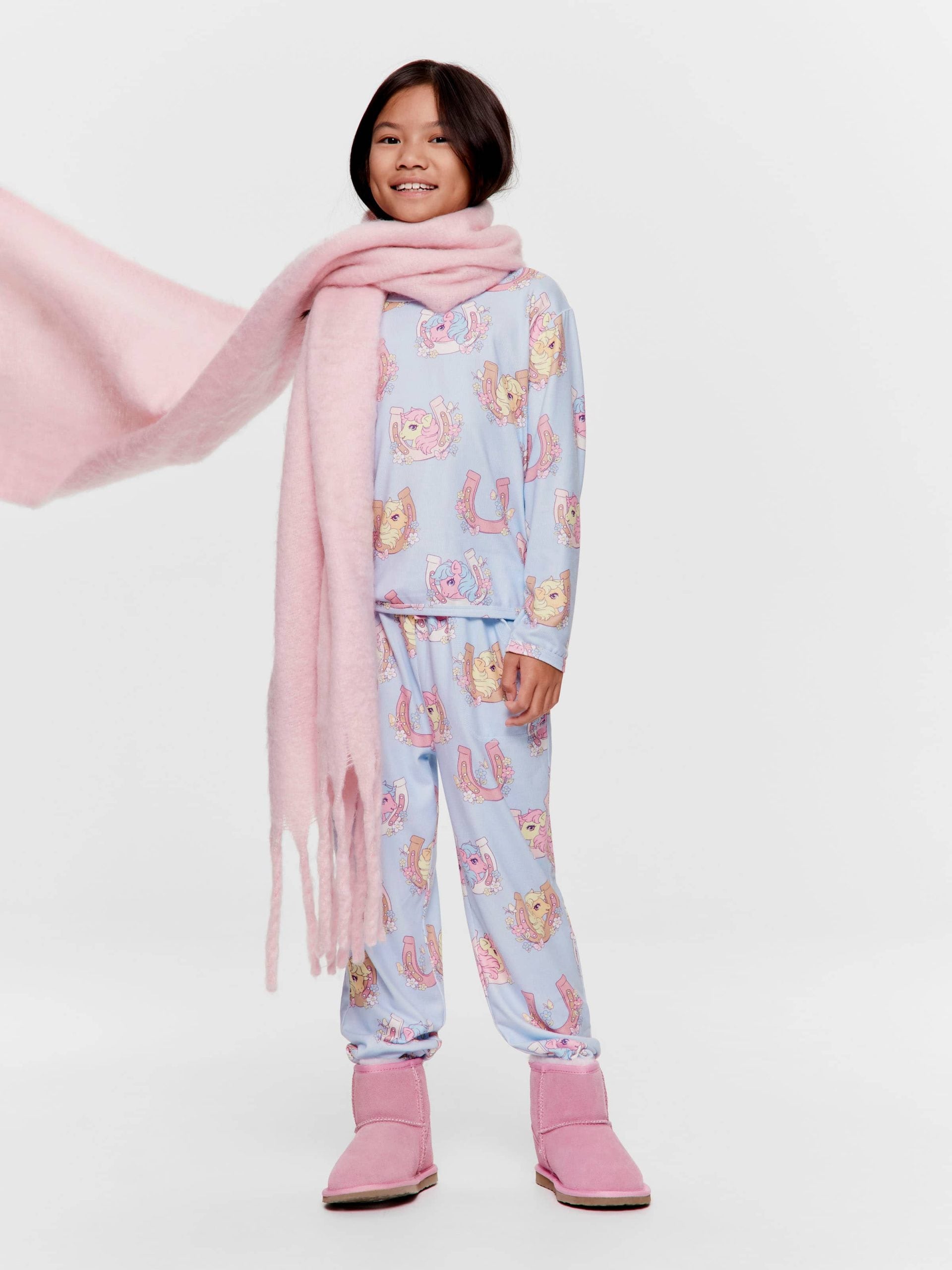 Girls My Little Pony Long Plush Pj Set Blue image 1