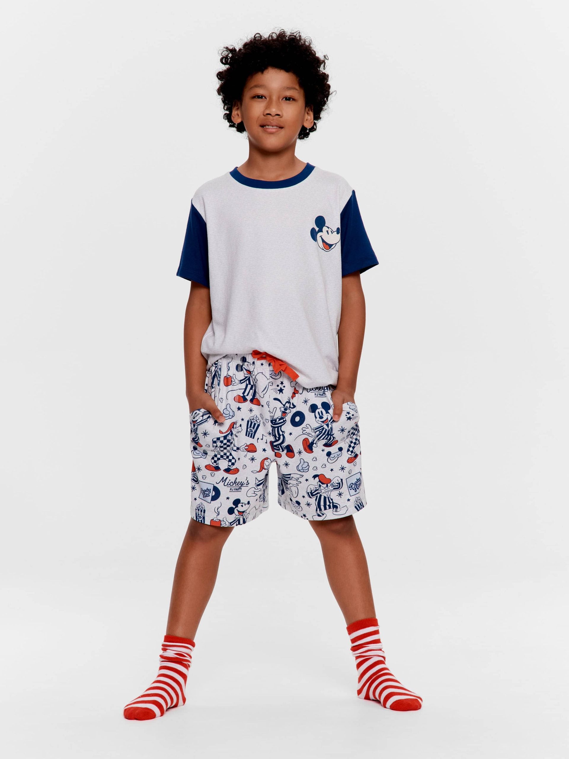 Boys Disney Mickey Short Plush Pj Set Multi image 0