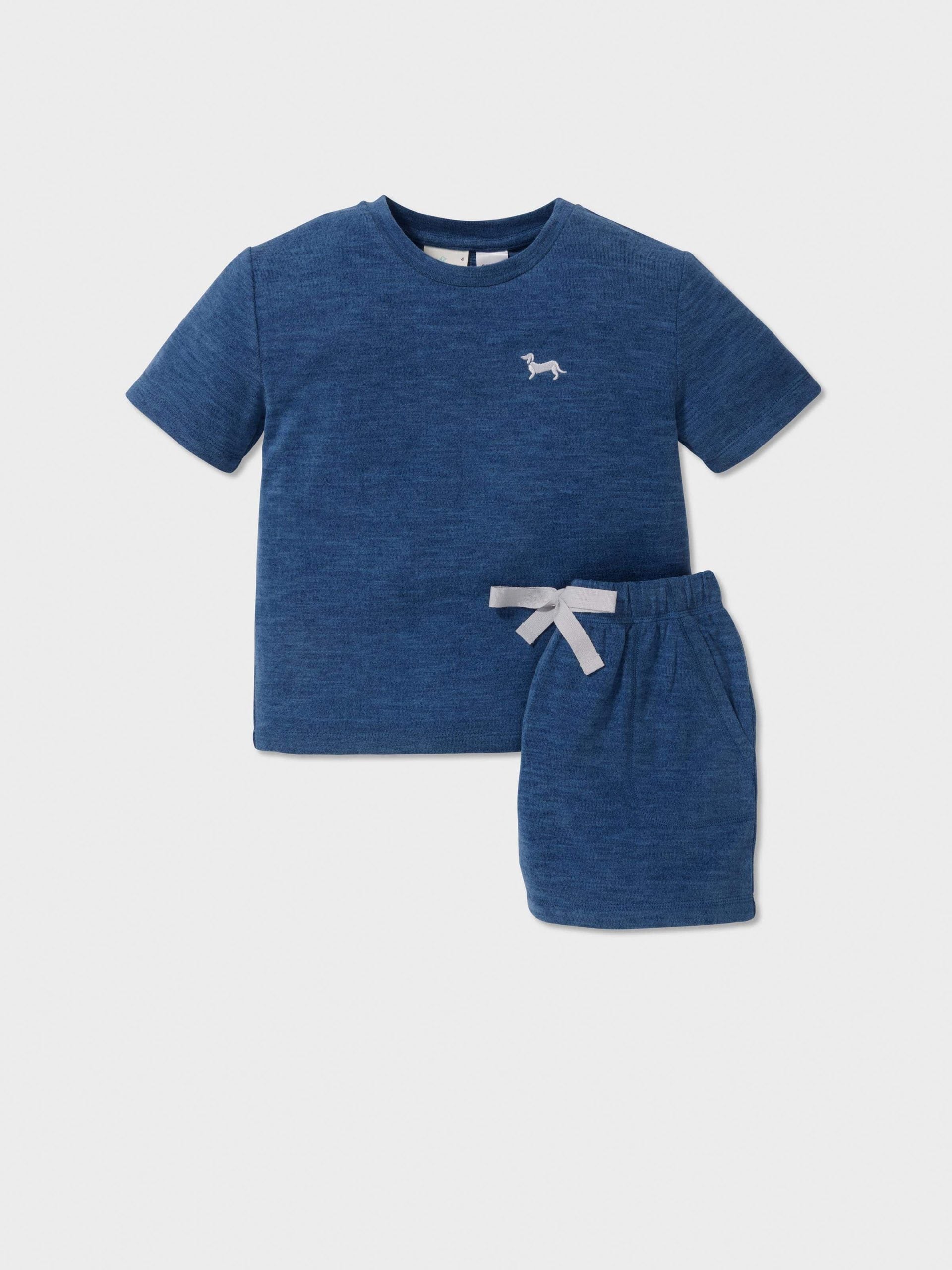 Jnr Boys Fuzzy Blue Short Pj Set blue image 0