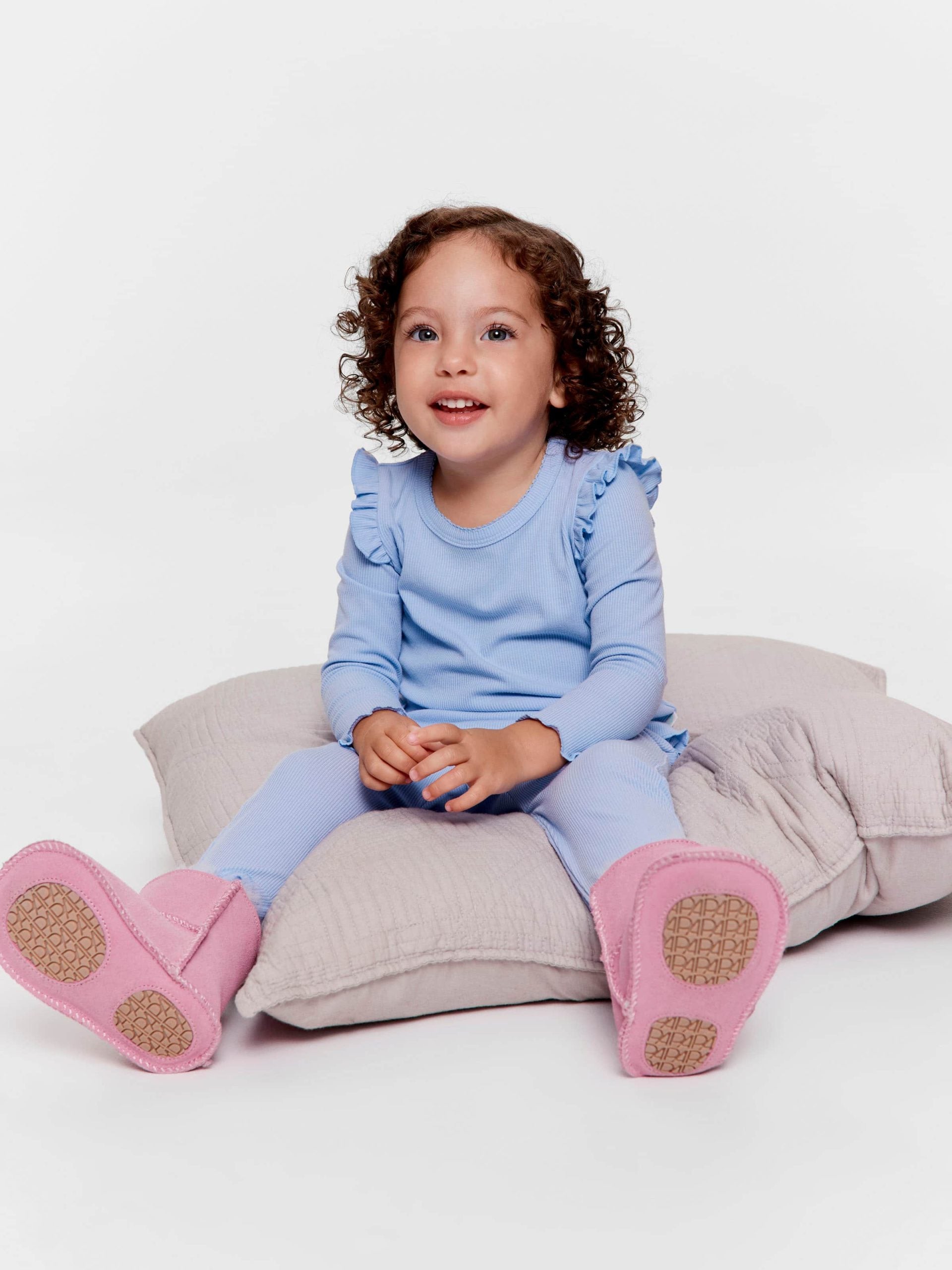 Baby Girl Rib Long Pj Set Blue image 1
