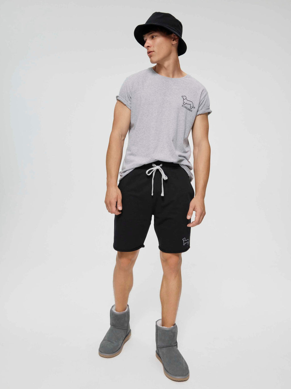 P.A. Black Cut Off Sweat Short black image 2