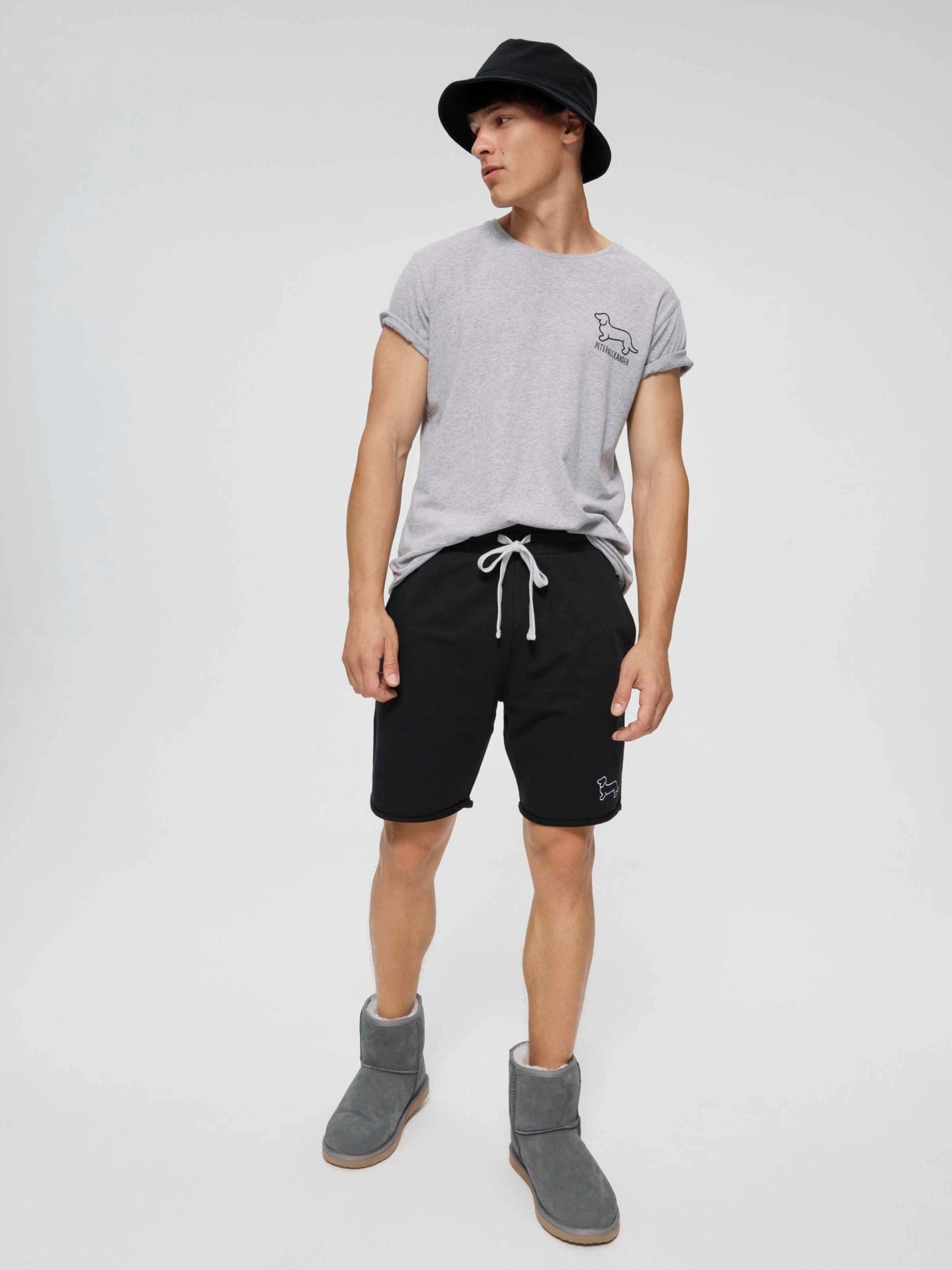 P.A. Black Cut Off Sweat Short black image 2