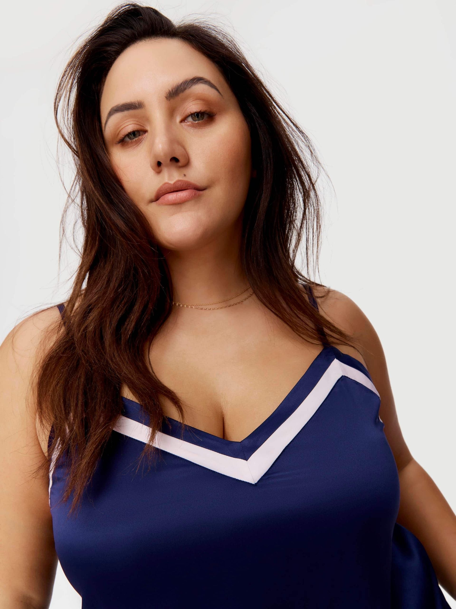 P.A. Plus Navy Tux Luxe Satin Cami Multi image 0