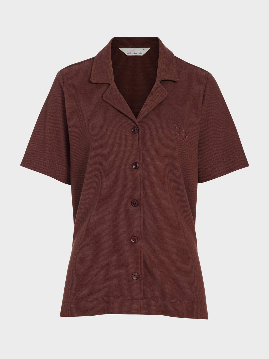 Chocolate Soft Waffle Short Sleeve Shirt brown image 3