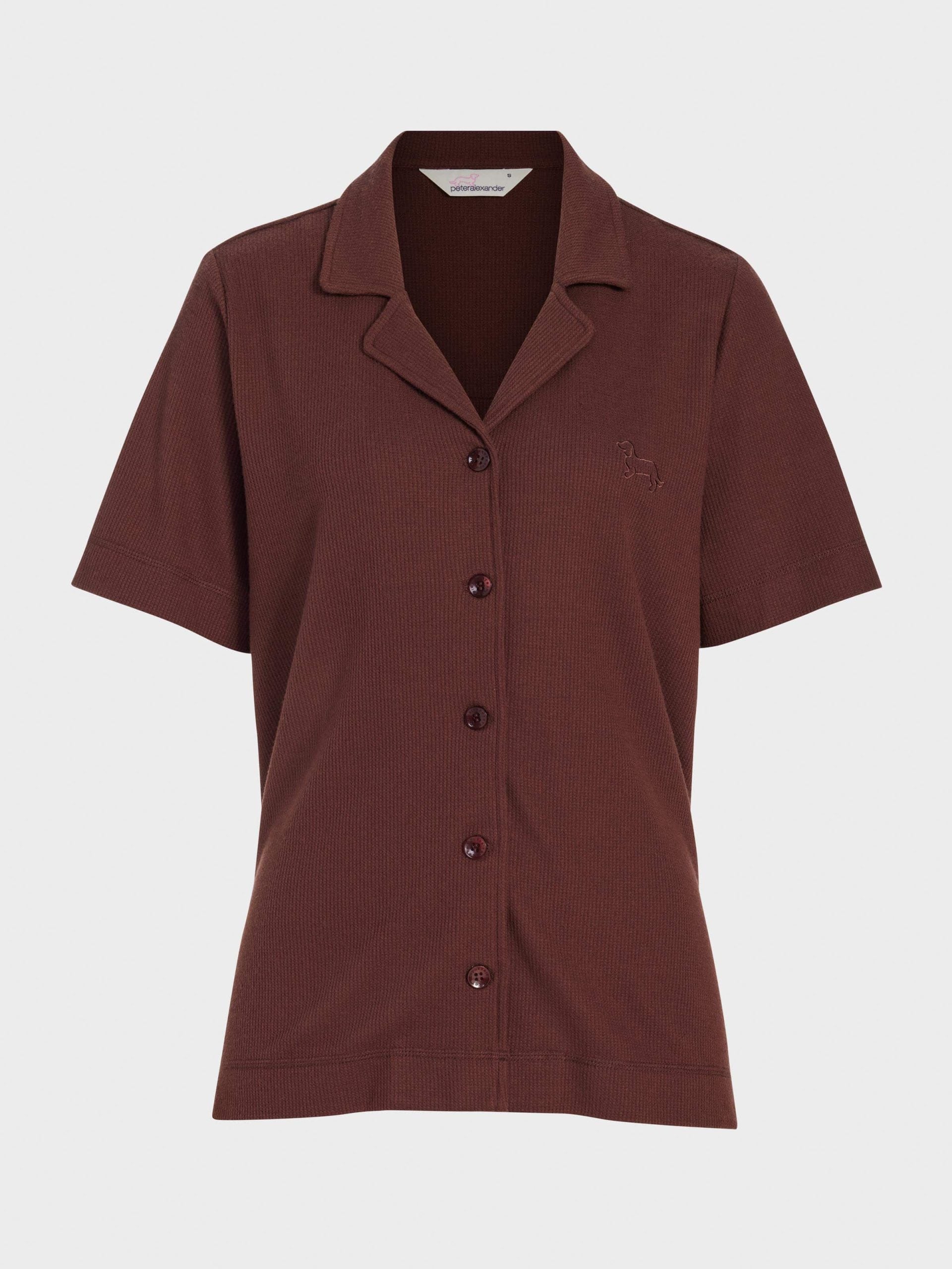Chocolate Soft Waffle Short Sleeve Shirt brown image 3