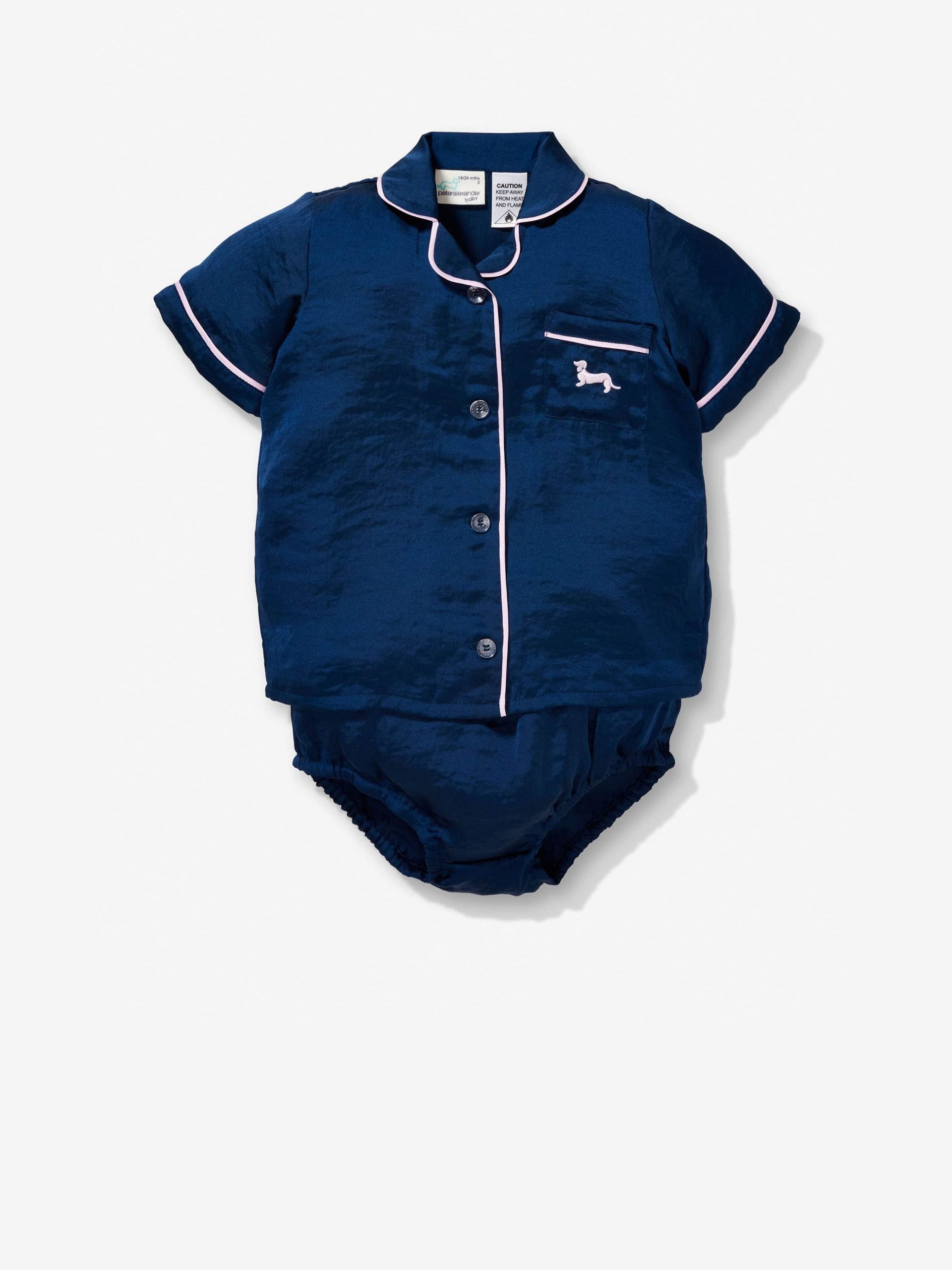 Baby Navy Chic Satin Pj Set navy image 0