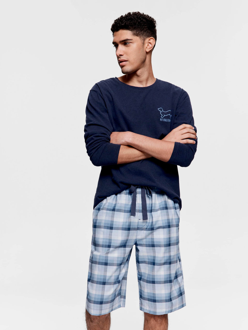 Mini Check Long Short blue image 2