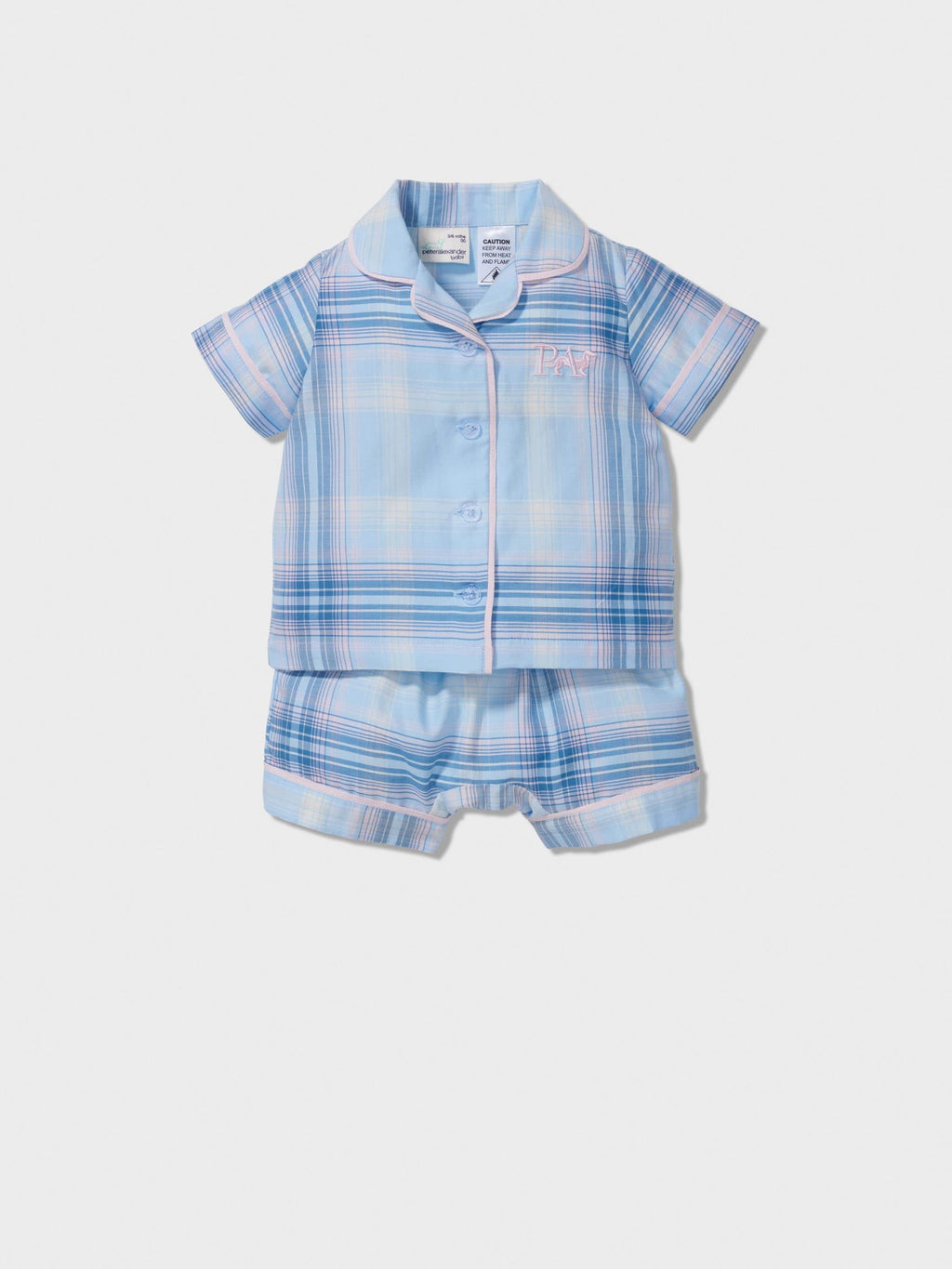 Baby Blue Check Classic Shortie Pj Set multi image 0