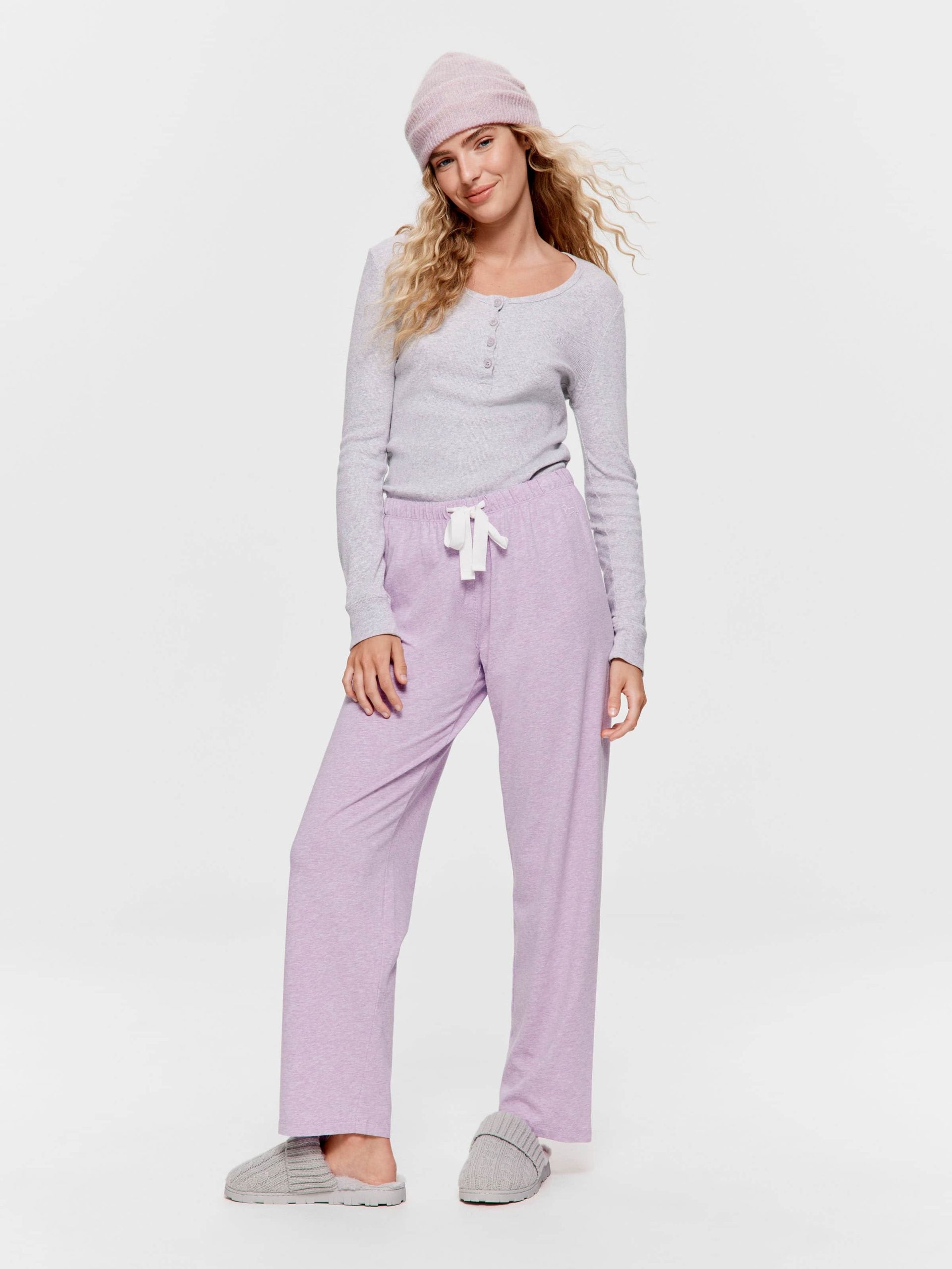 Purple Marle Straight Leg Pj Pant purple image 1