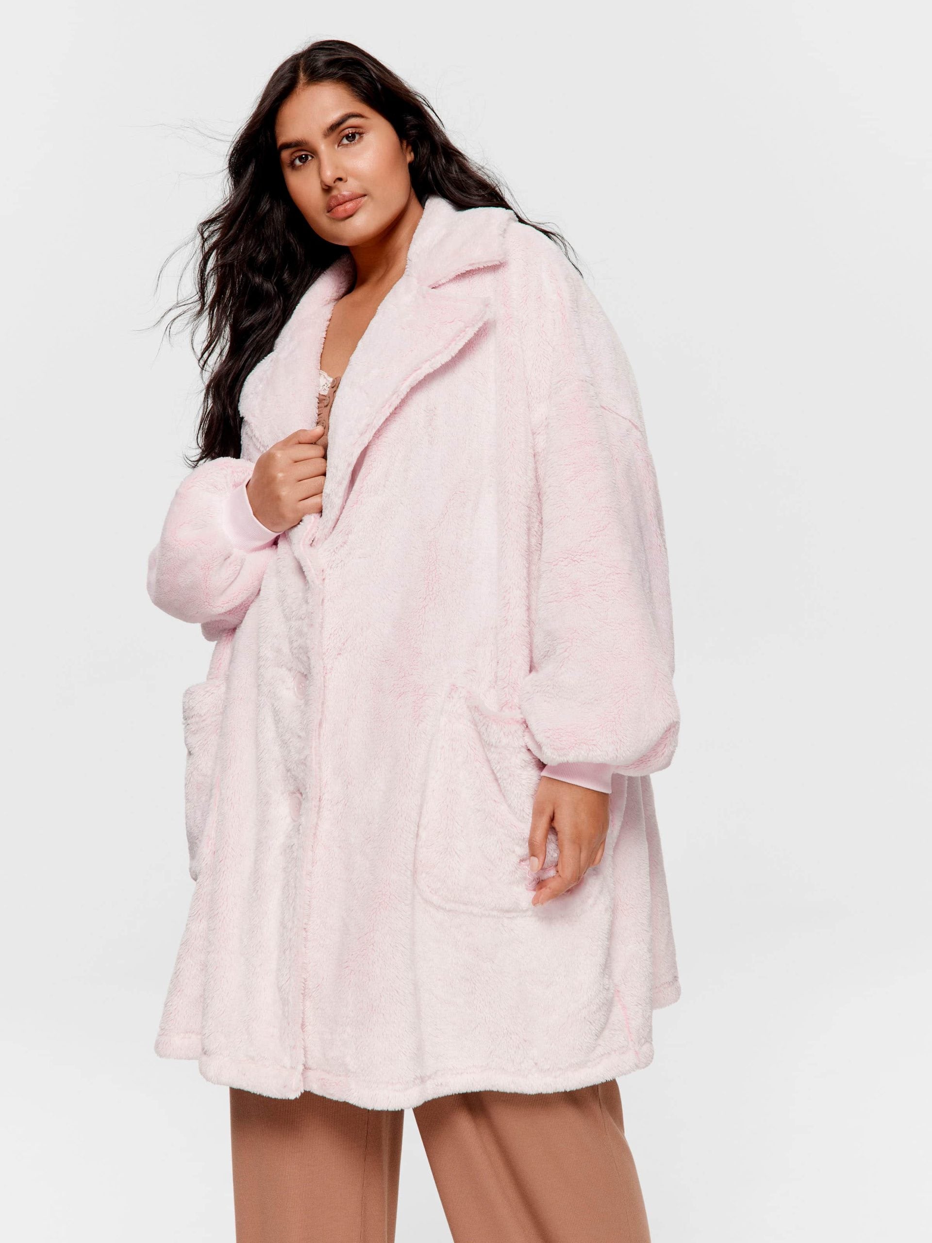 P.A. Plus Oversized Fluffy Pink Gown Pink image 2