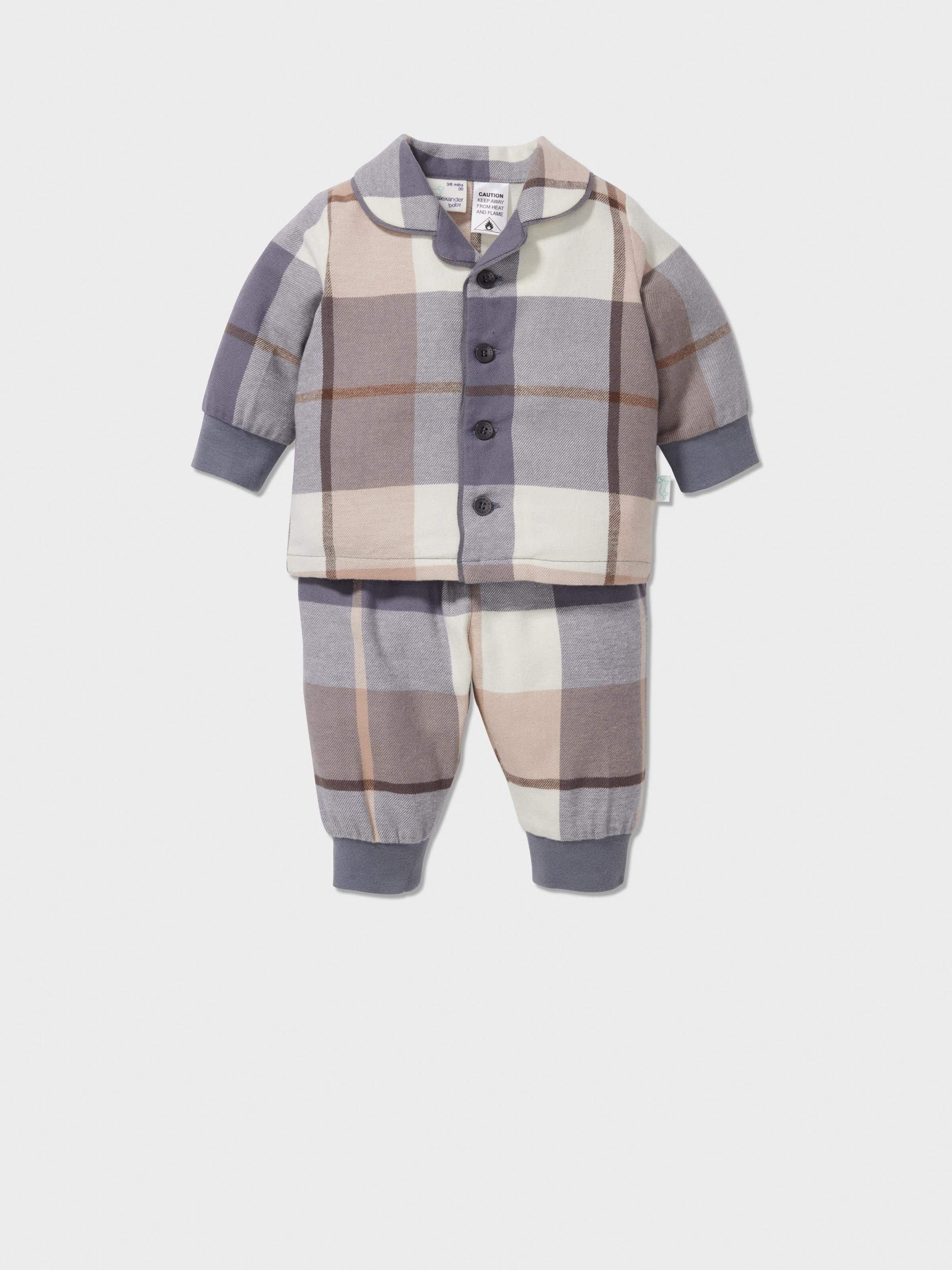 Baby Charcoal Check Long Classic Pj Set multi image 0