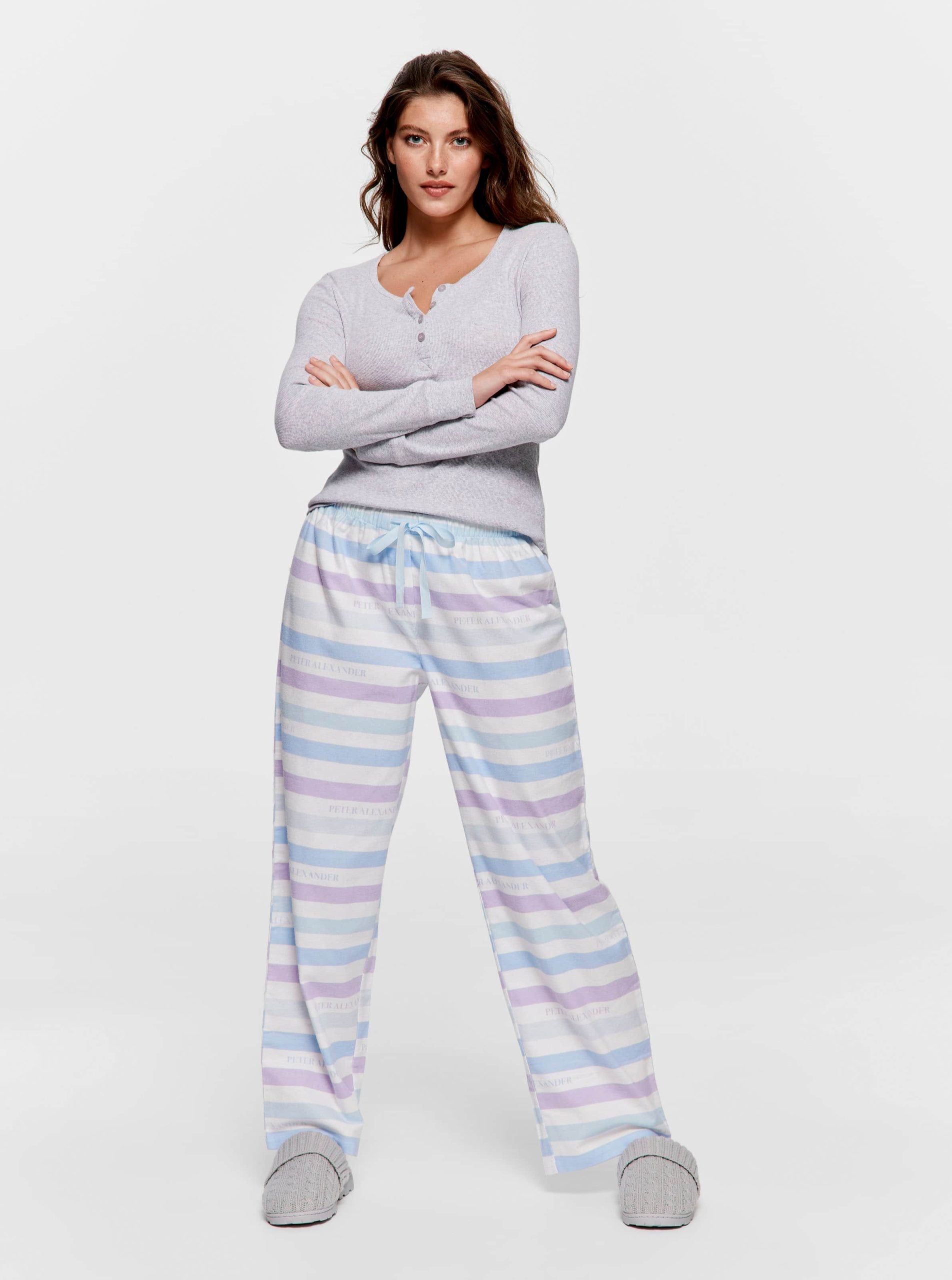 Blue Branded Stripe Classic Flannelette Pj Pant multi image 1