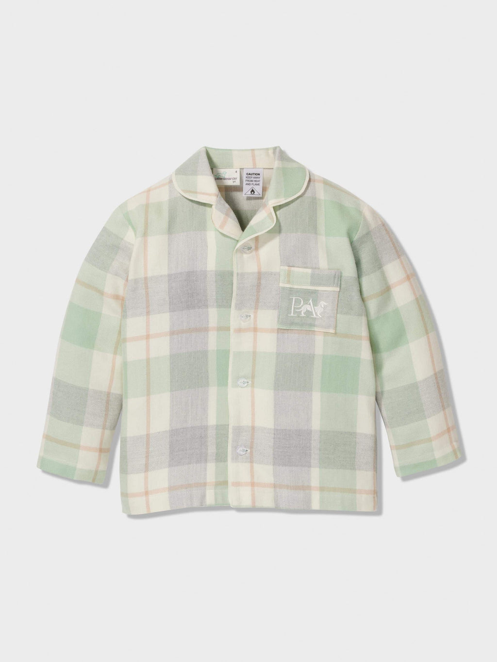 Kids Mint Check Bamboo Flannelette Classic Pj Set mint image 2
