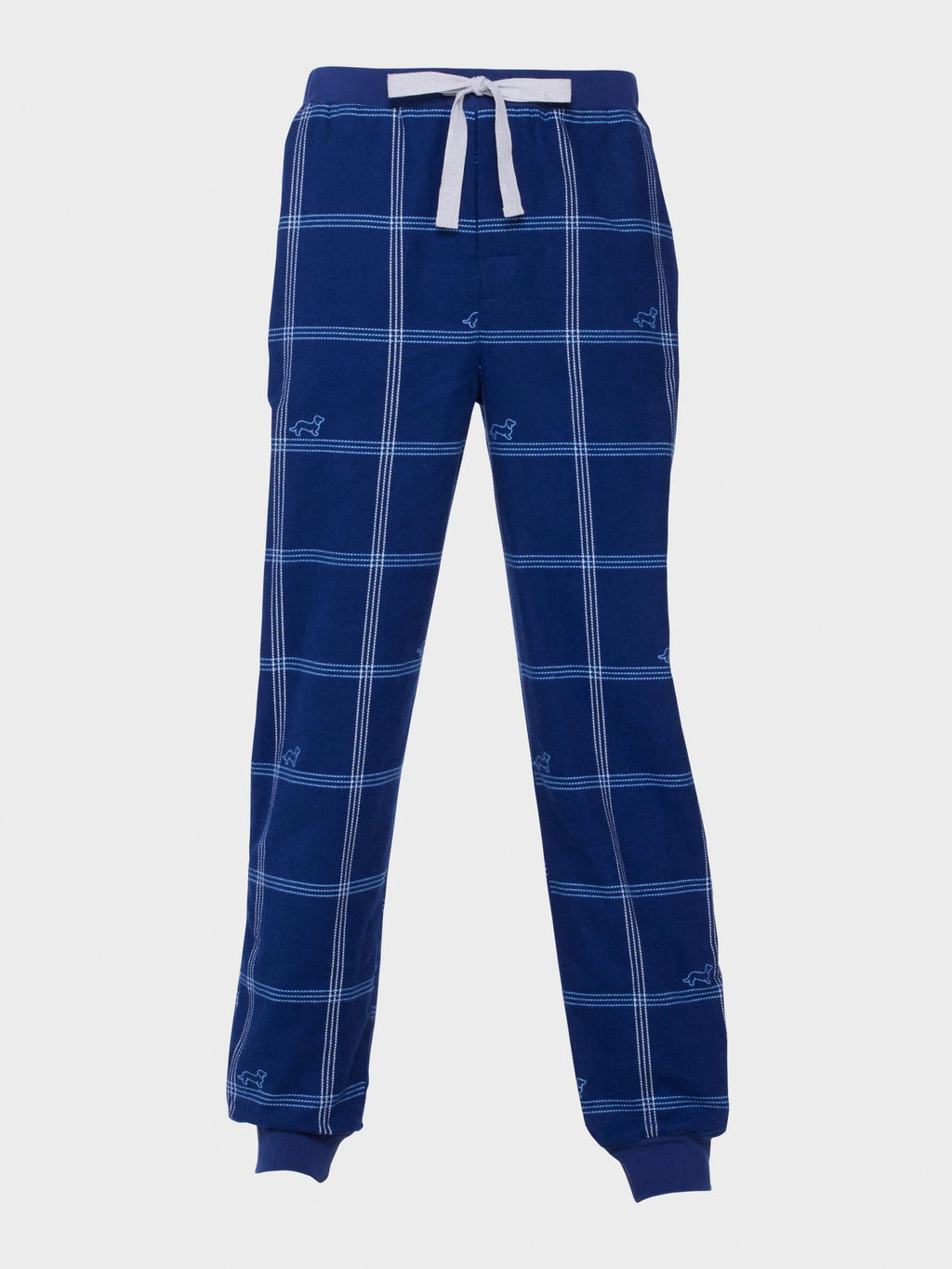 Navy Windowpane Flannelette Pj Pant multi image 3