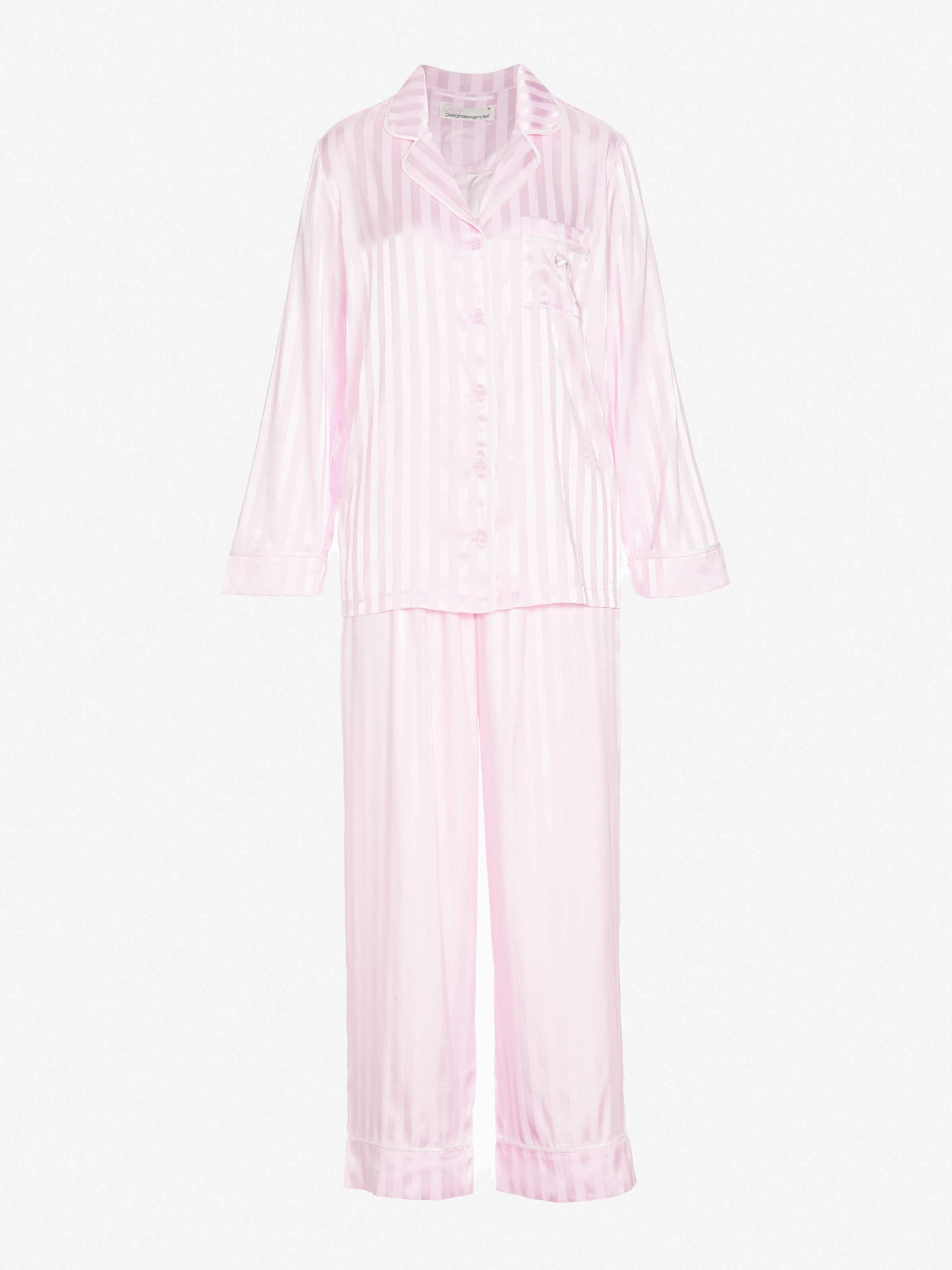 Long Pink Stripe Chic Satin Pj Set Pink image 4