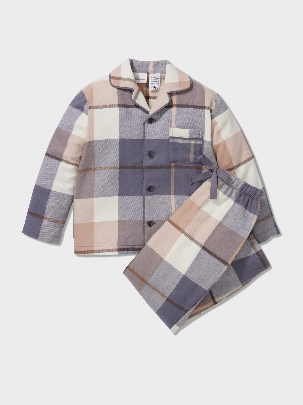 Boys Charcoal Check Classic Long Pj Set multi image 0
