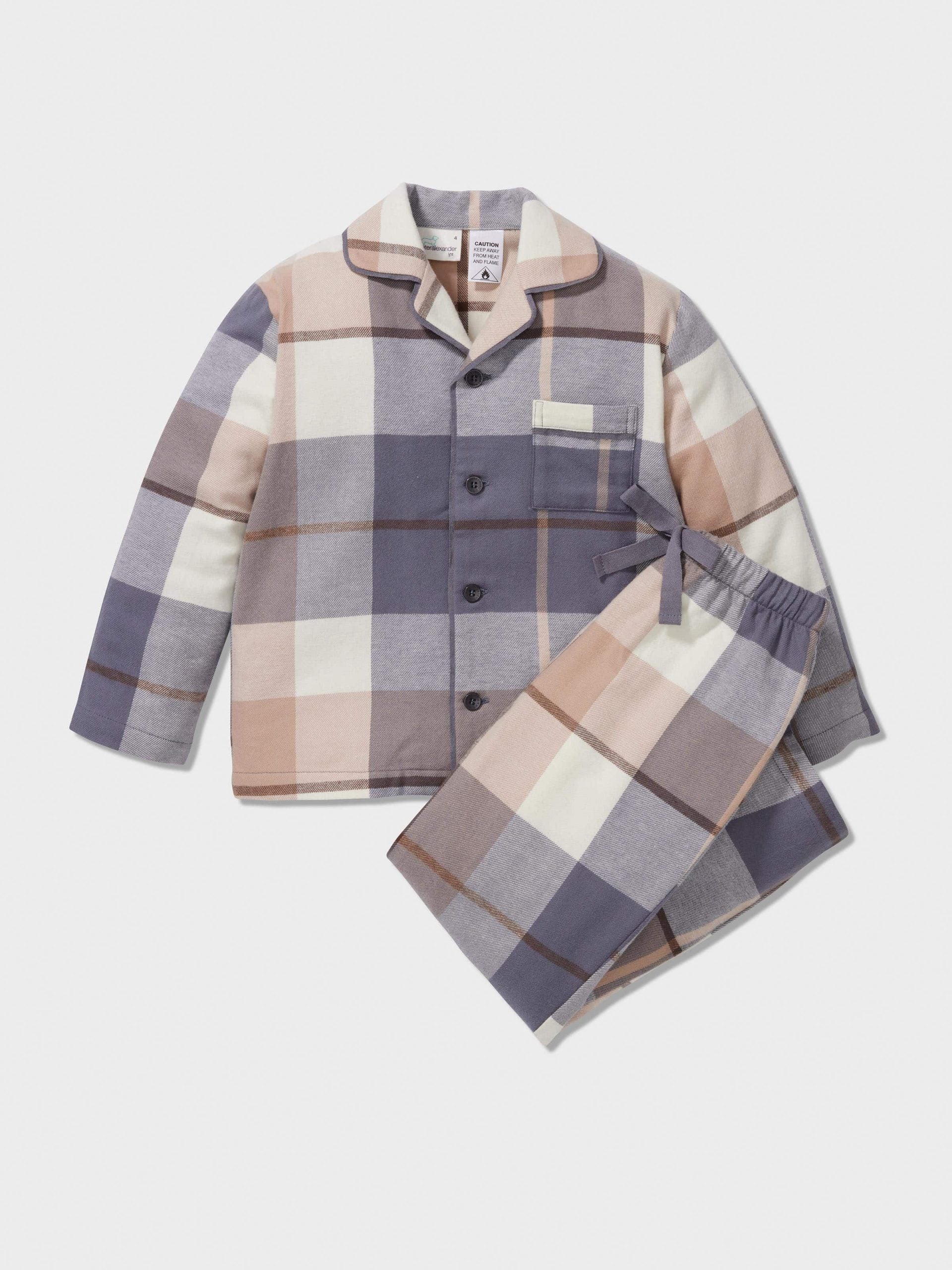 Boys Charcoal Check Classic Long Pj Set multi image 0