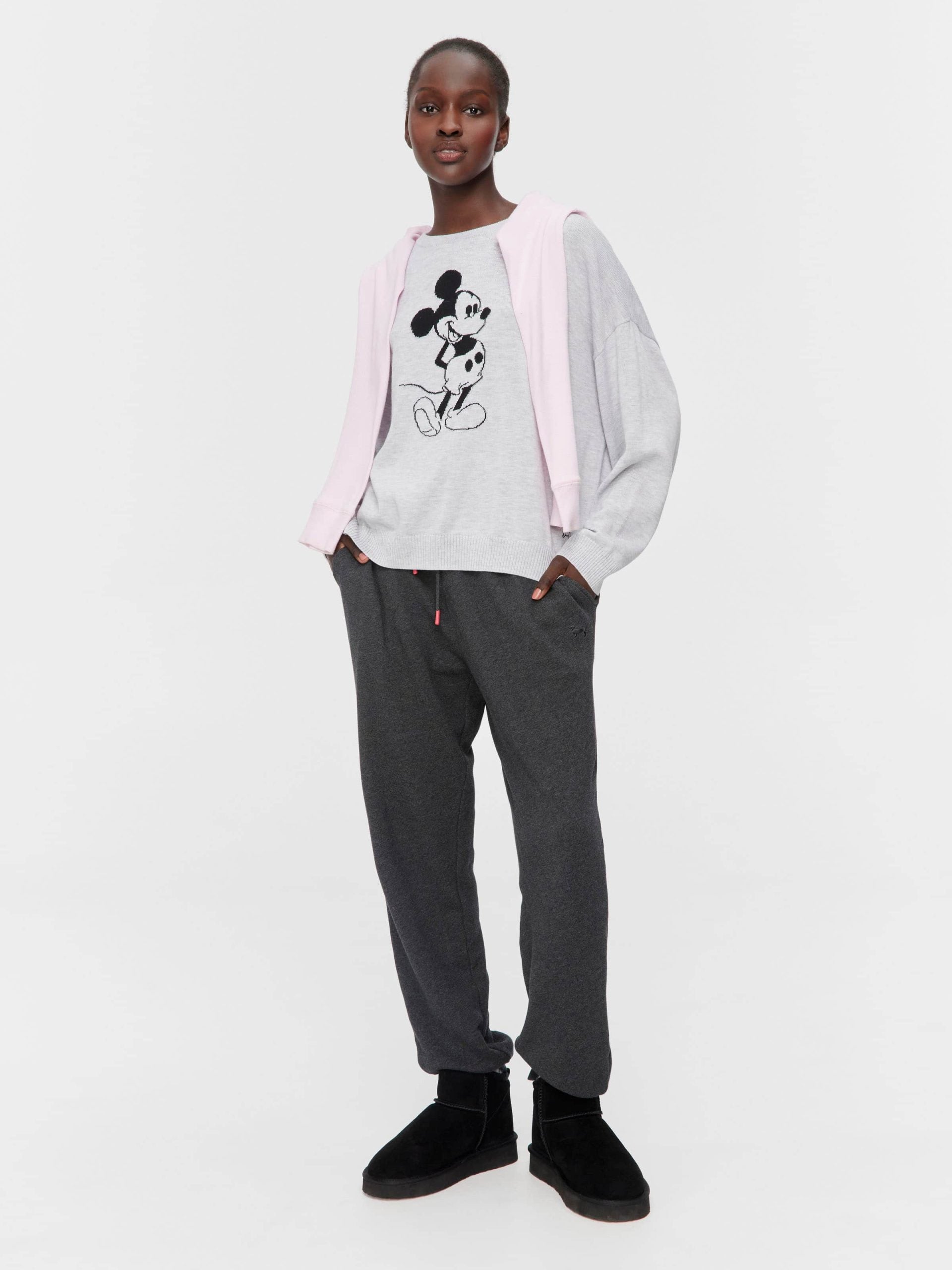 Mickey Mouse Knit Sweater Grey Marle image 1