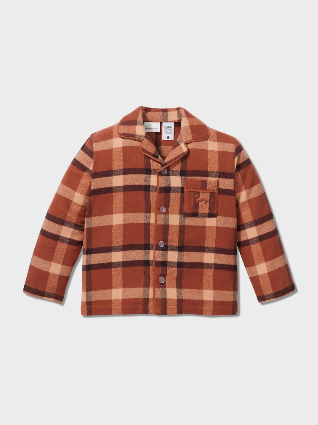 Boys Brown Check Long Classic Pj Set multi image 2