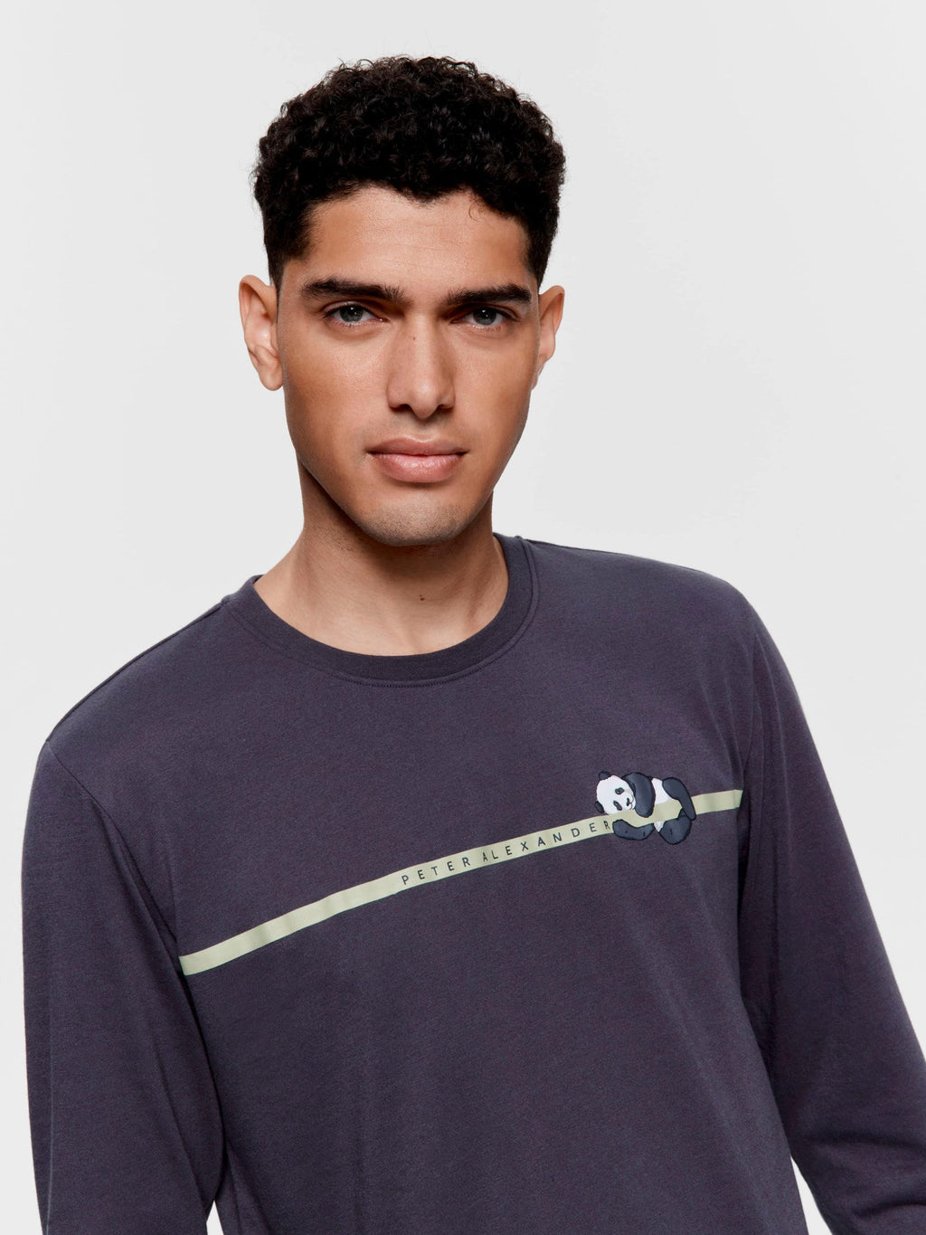 Sleepy Panda Long Sleeve Top charcoal image 1