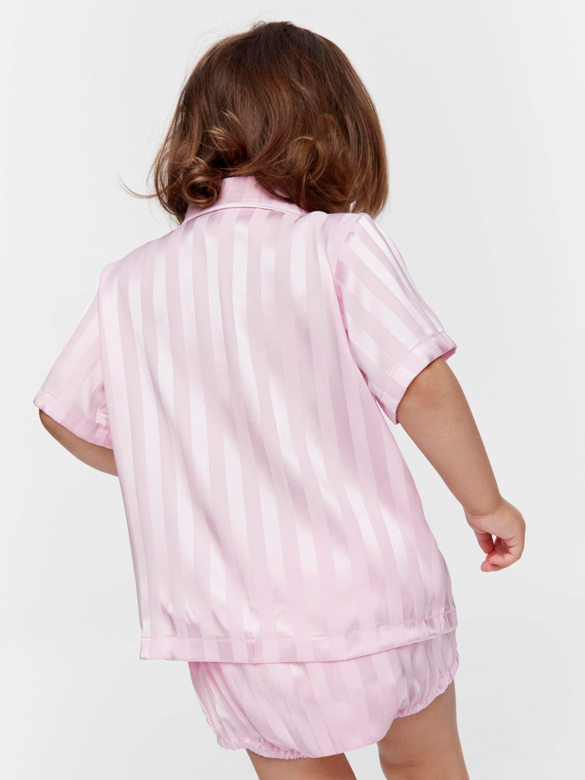 Baby Pink Stripe Satin Pj Set Pink image 1