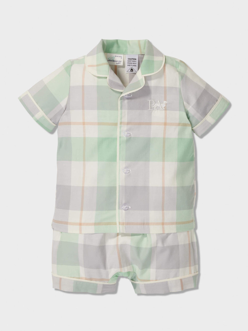 Baby Mint Check Classic Shortie Pj Set mint image 2