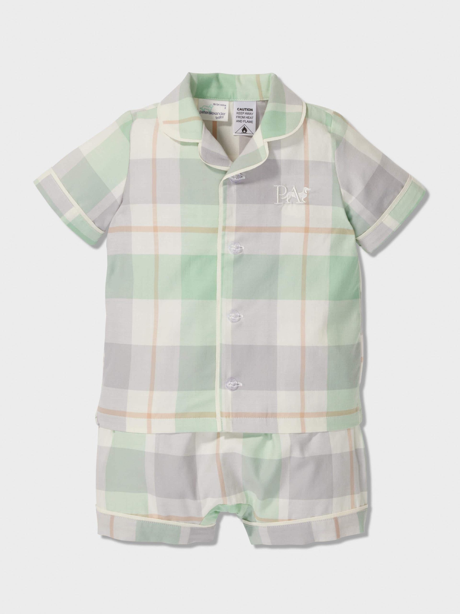 Baby Mint Check Classic Shortie Pj Set mint image 2